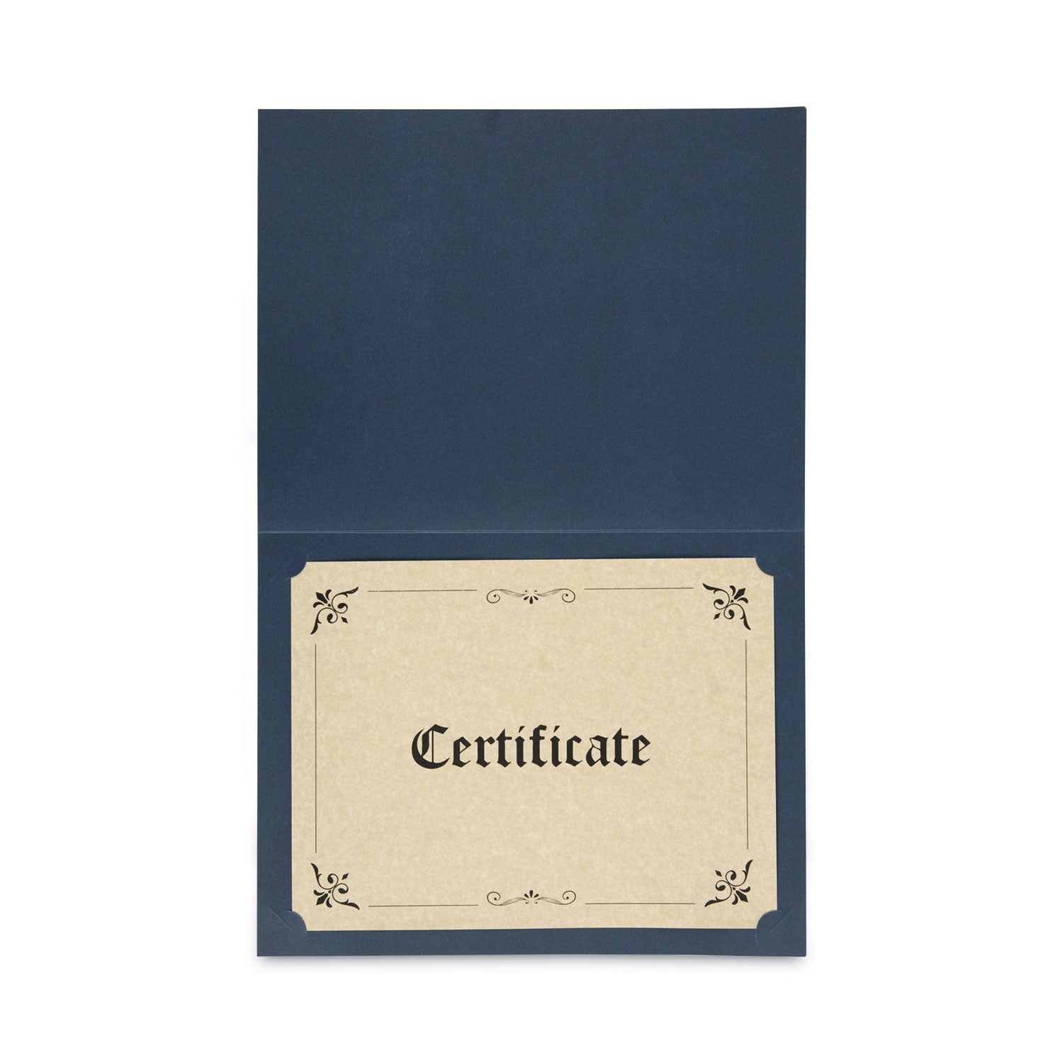 Universal® Certificate/Document Cover, 8.5 x 11; 8 x 10; A4, Navy, 6/Pack