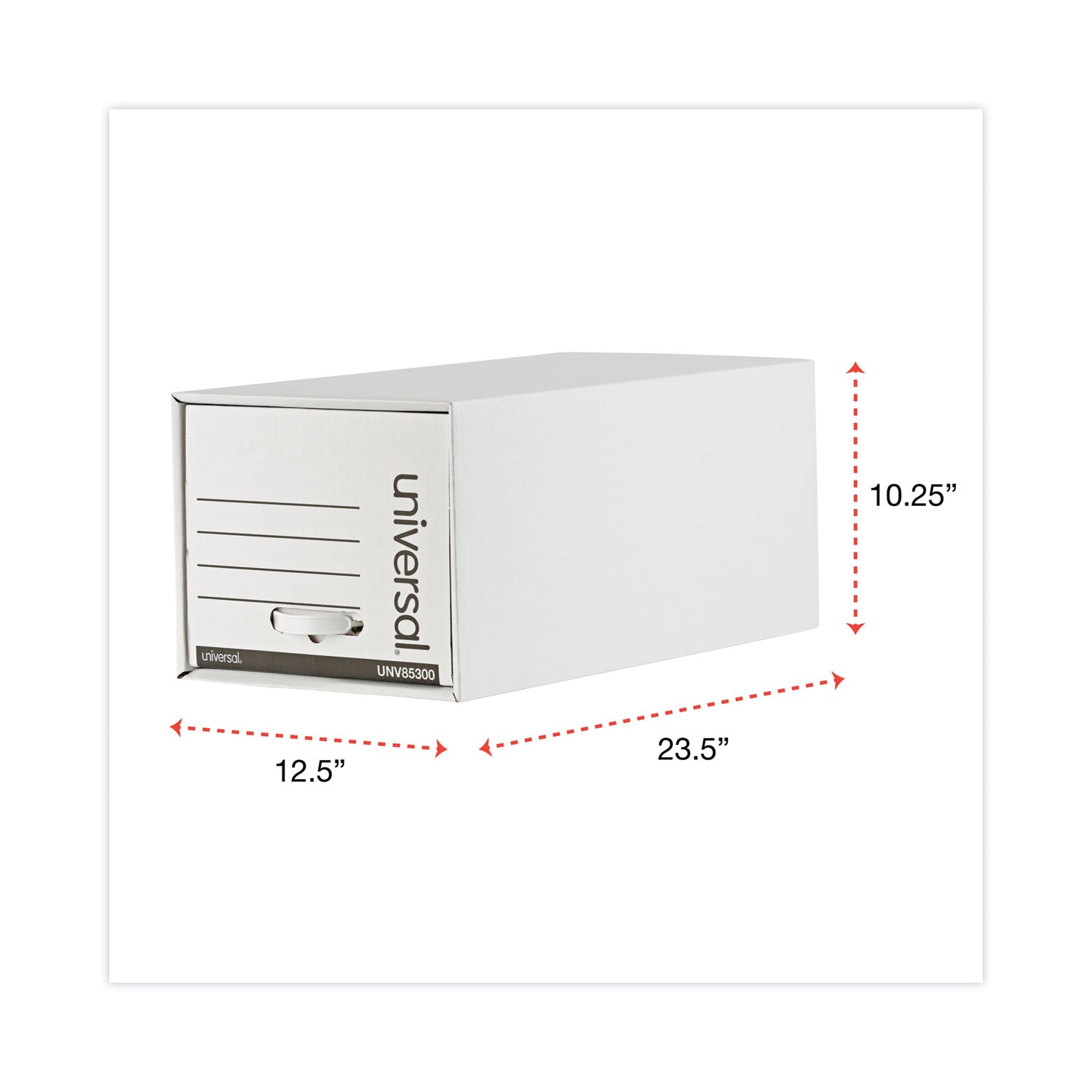 Universal® Heavy-Duty Storage Drawers, Letter Files, 14" x 25.5" x 11.5", White, 6/Carton