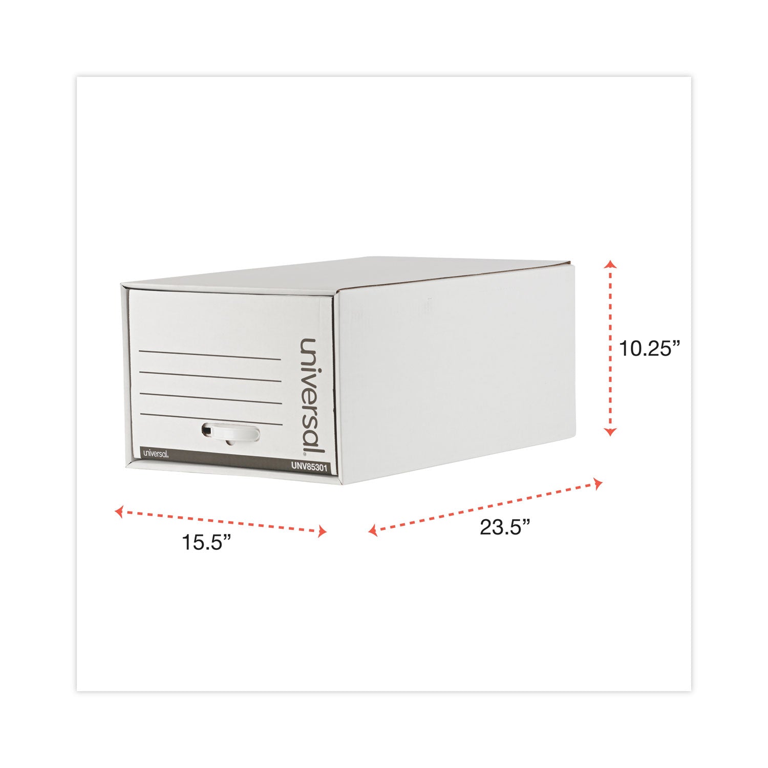 Universal® Heavy-Duty Storage Drawers, Legal Files, 17.25" x 25.5" x 11.5", White, 6/Carton