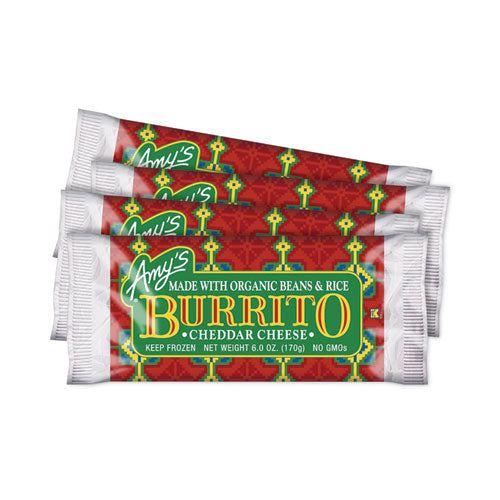 Cheddar Cheese, Bean and Rice Burrito, 6 oz Pouch, 4/Carton