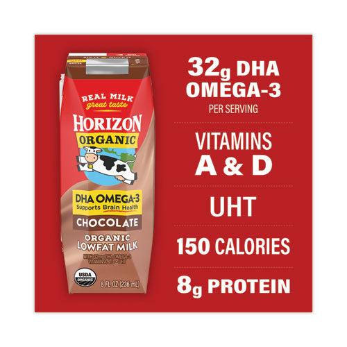 Horizon Organic Low Fat Milk, Chocolate, 8 oz, 18/Carton