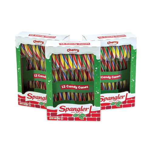 Spangler® Cherry Candy Canes, 6 oz Box, 12 Candy Canes/Box, 3 Boxes/Carton