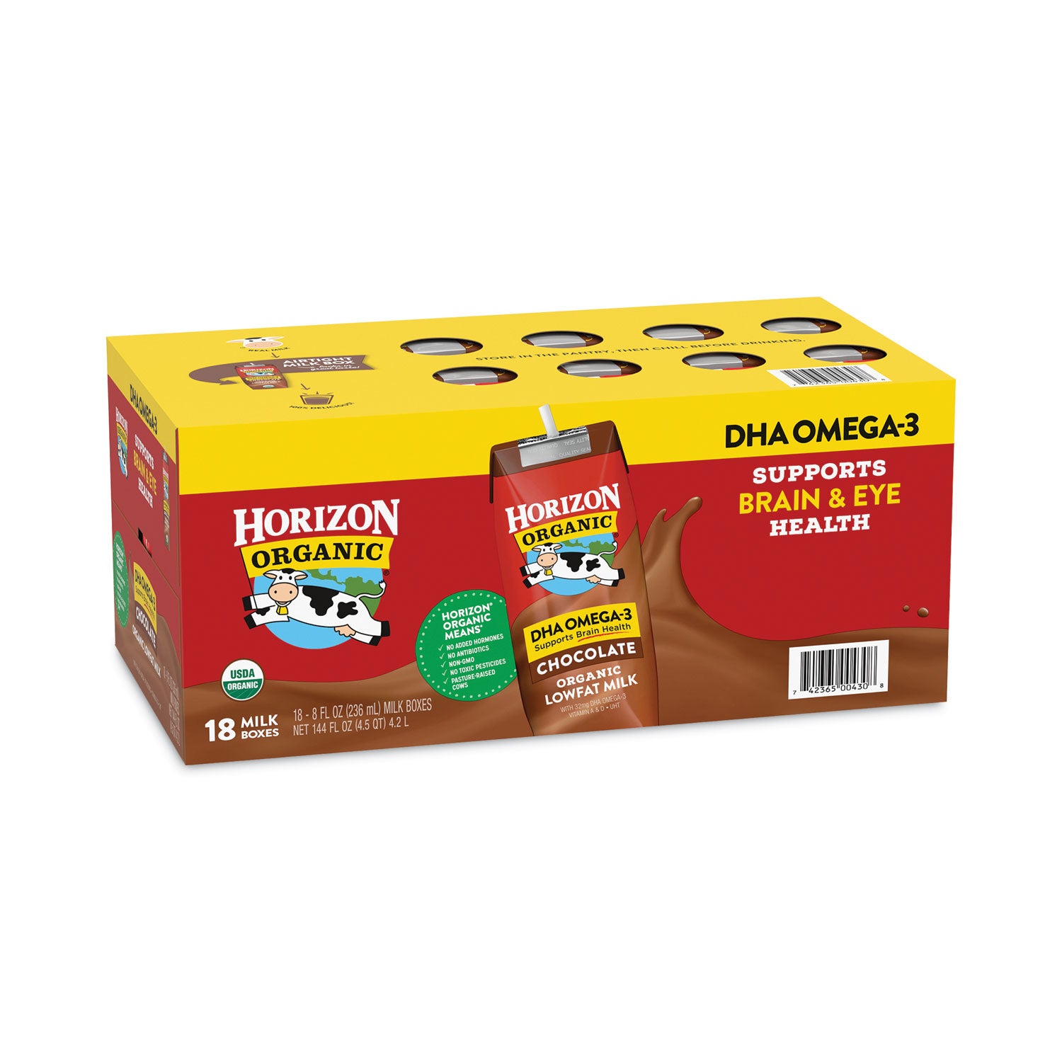 Horizon Organic Low Fat Milk, Chocolate, 8 oz, 18/Carton