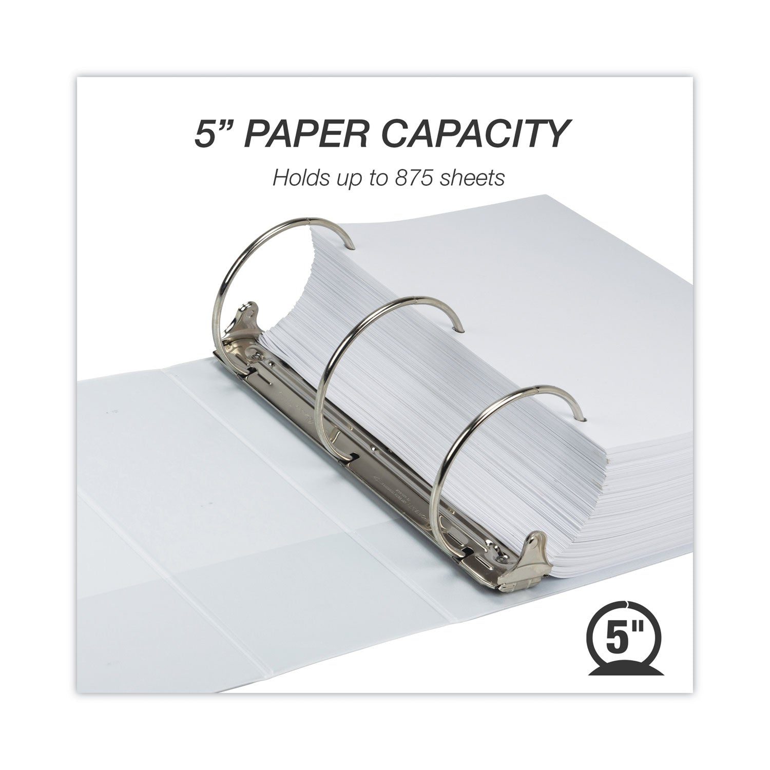 Samsill® Earth's Choice Plant-Based Round Ring View Binder, 3 Rings, 5" Capacity, 11 x 8.5, White