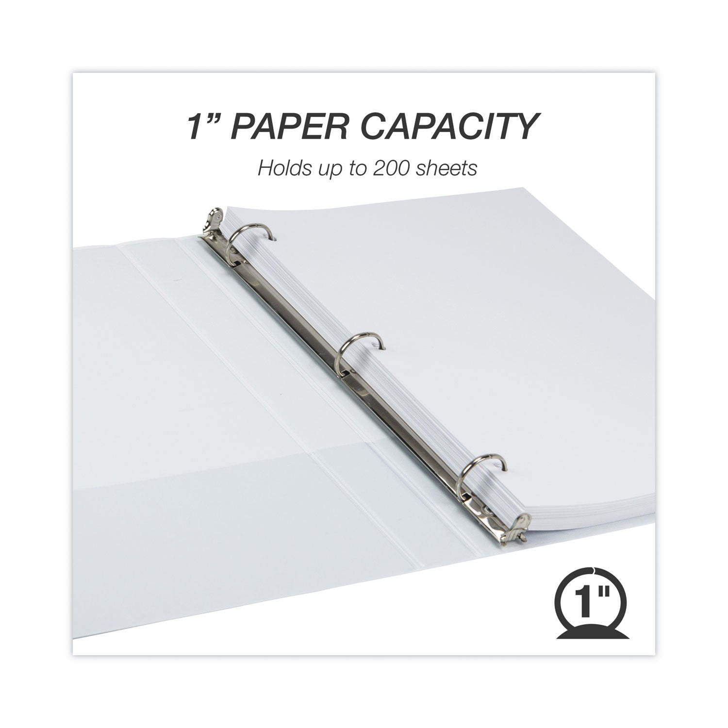 Samsill® Earth's Choice Plant-Based Round Ring View Binder, 3 Rings, 1" Capacity, 11 x 8.5, White