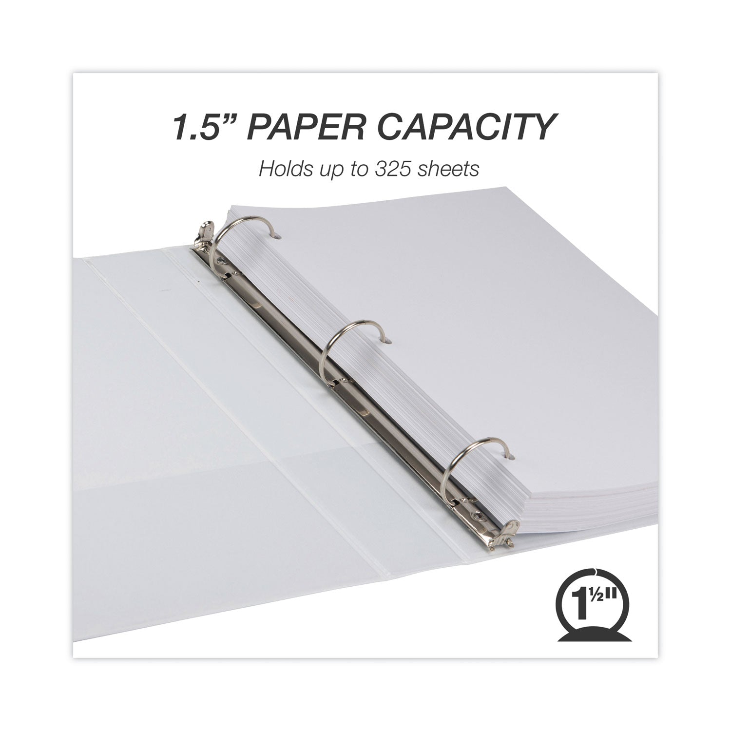 Samsill® Earth's Choice Plant-Based Round Ring View Binder, 3 Rings, 1.5" Capacity, 11 x 8.5, White