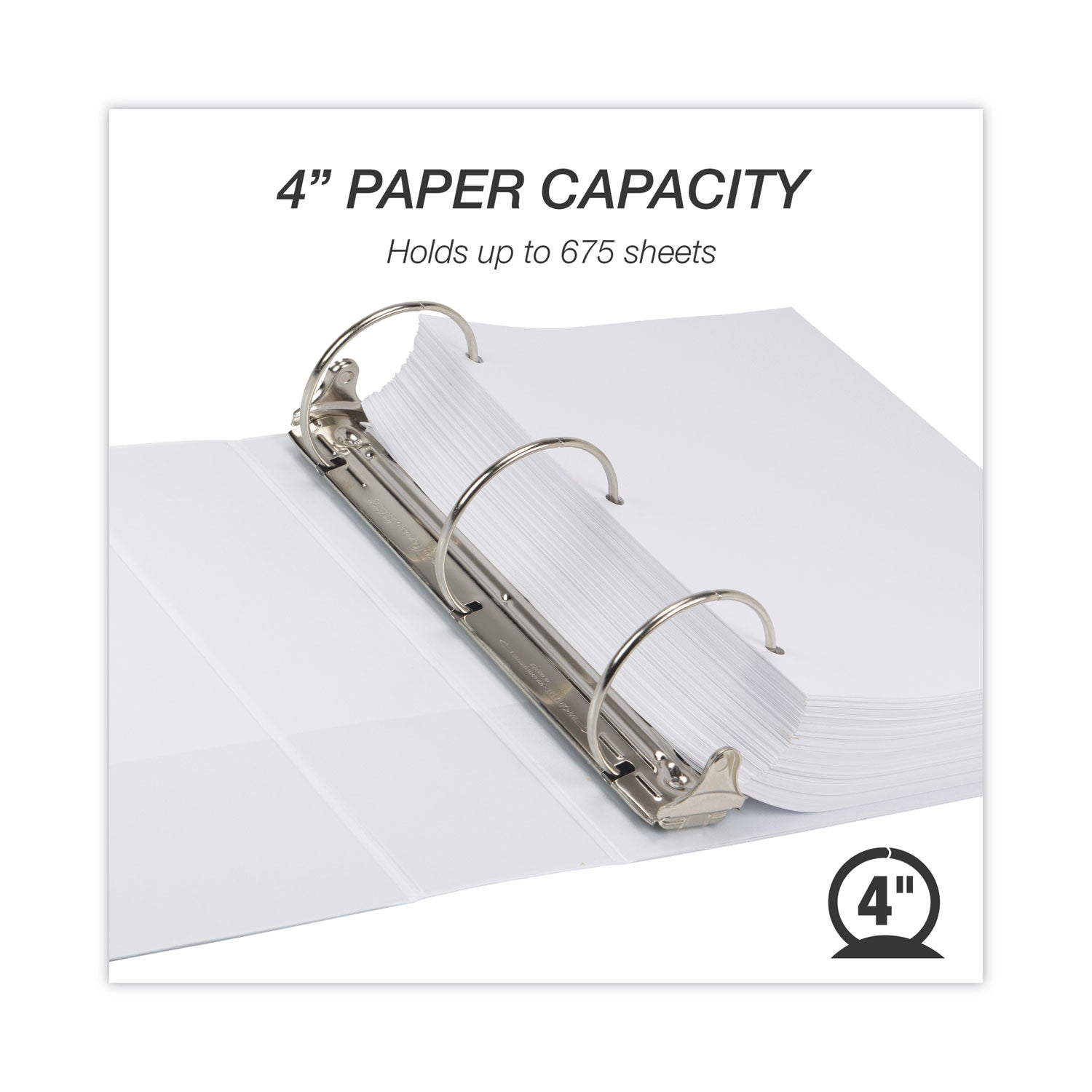 Samsill® Earth's Choice Plant-Based Round Ring View Binder, 3 Rings, 4" Capacity, 11 x 8.5, White