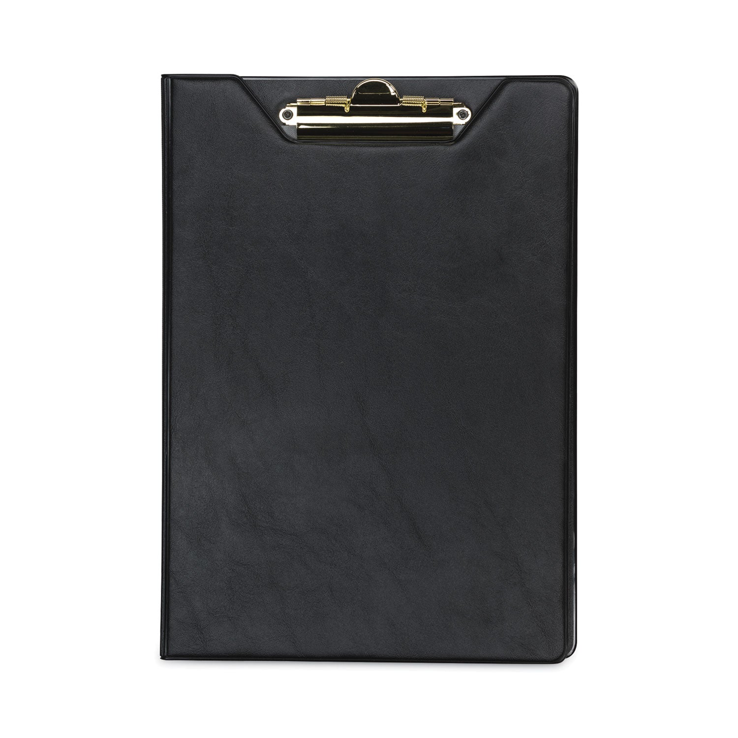 Samsill® Value Padfolio, Heavyweight Sealed Vinyl, Brass Clip, Inside Front Pocket, Black