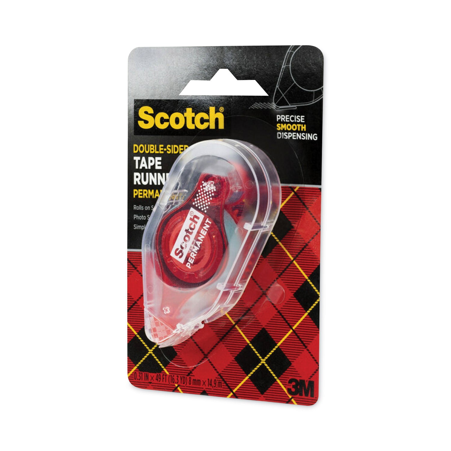 Scotch® Tape Runner, 0.31" x 49 ft, Dries Clear