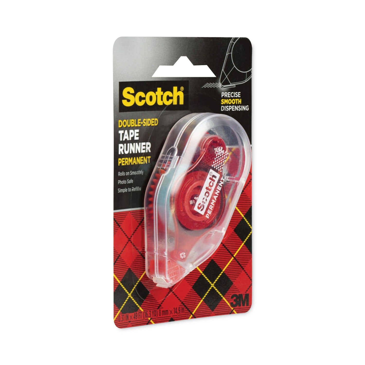 Scotch® Tape Runner, 0.31" x 49 ft, Dries Clear