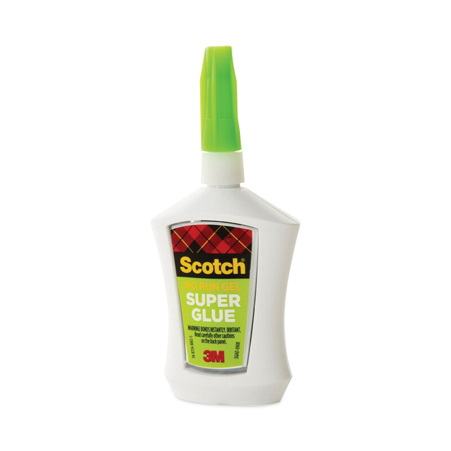 Scotch® Super Glue No-Run Gel with Precision Applicator, 0.14 oz, Dries Clear