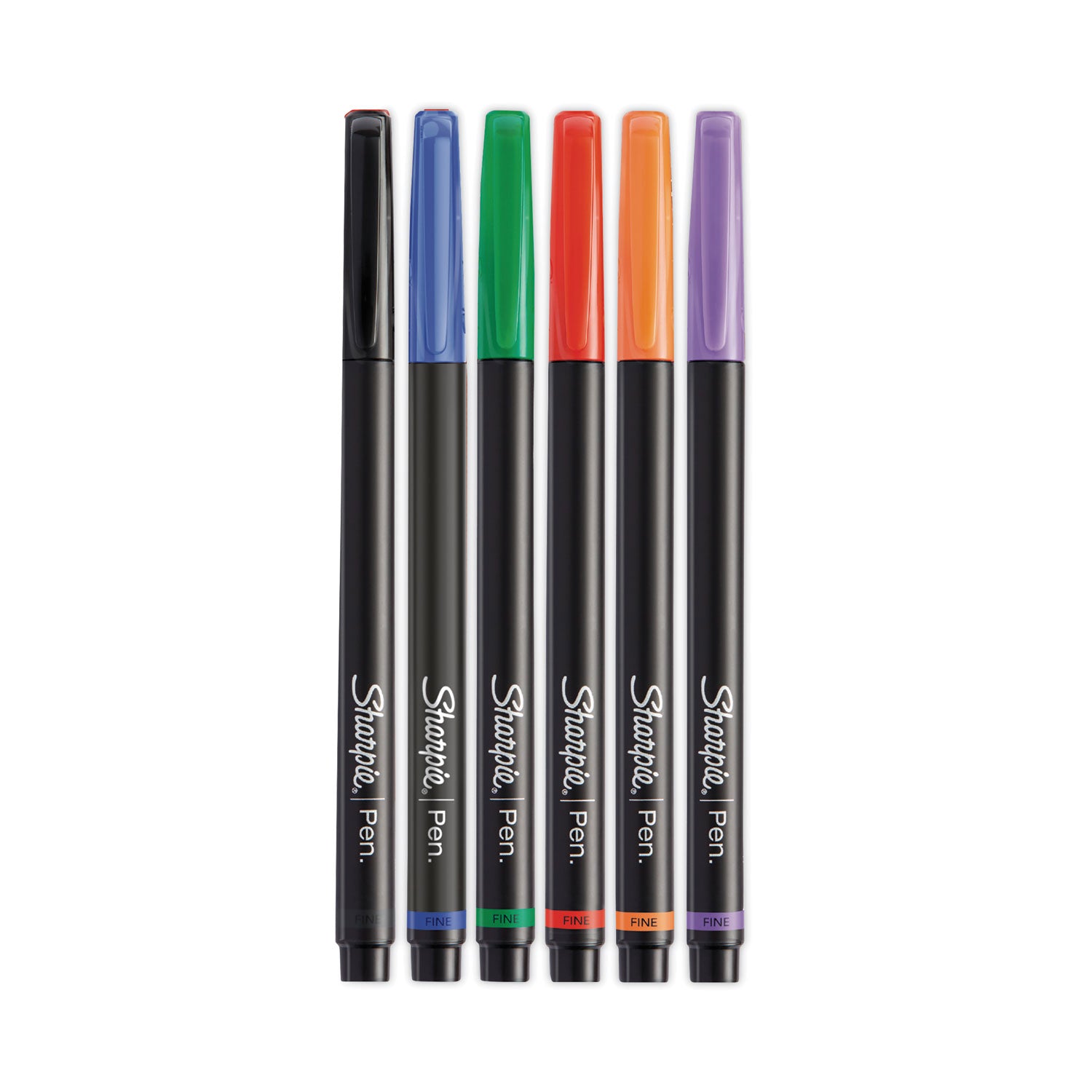 Sharpie® Water-Resistant Ink Porous Point Pen, Stick, Fine 0.4 mm, Assorted Ink and Barrel Colors, 6/Pack