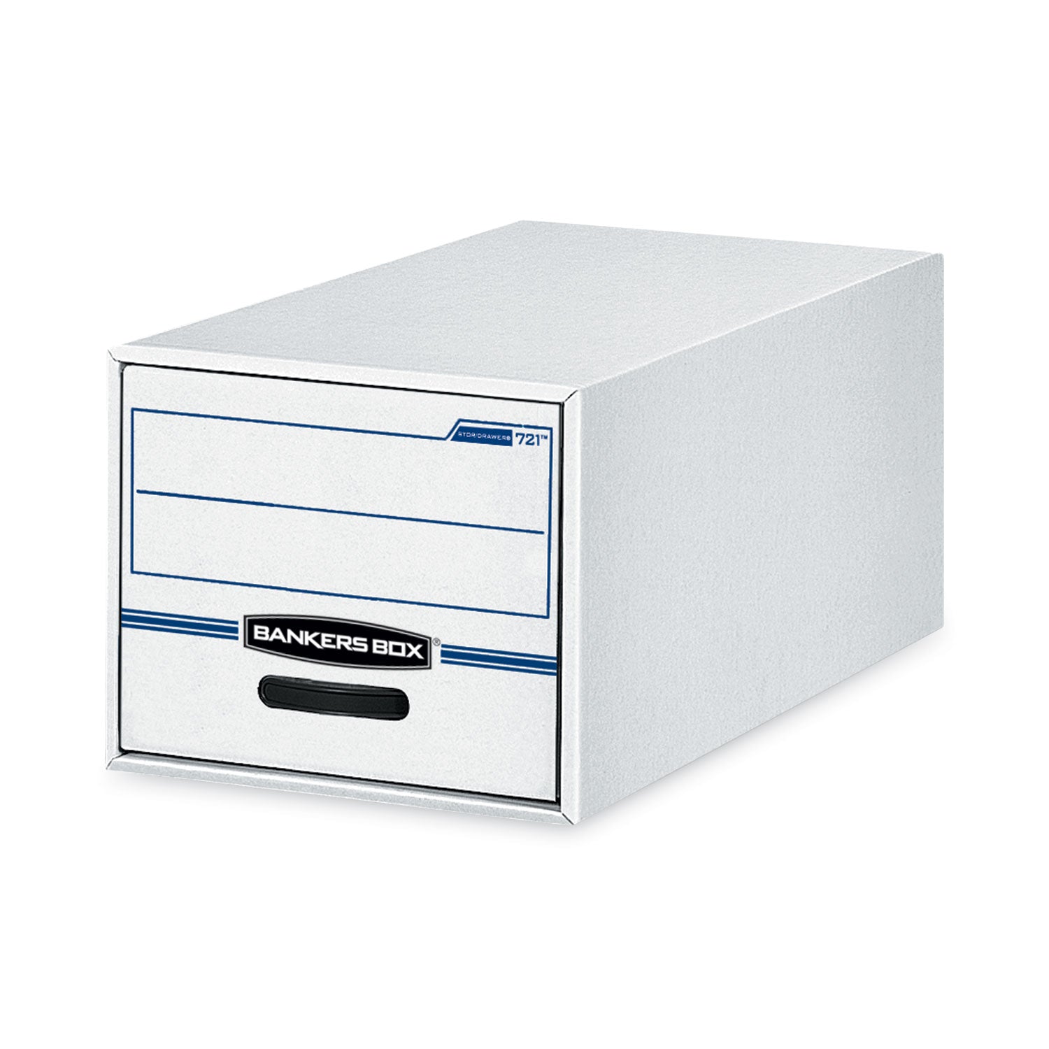 Bankers Box® STOR/DRAWER Basic Space-Savings Storage Drawers, Legal Files, 16.75 x 19.5 x 11.5, White/Blue