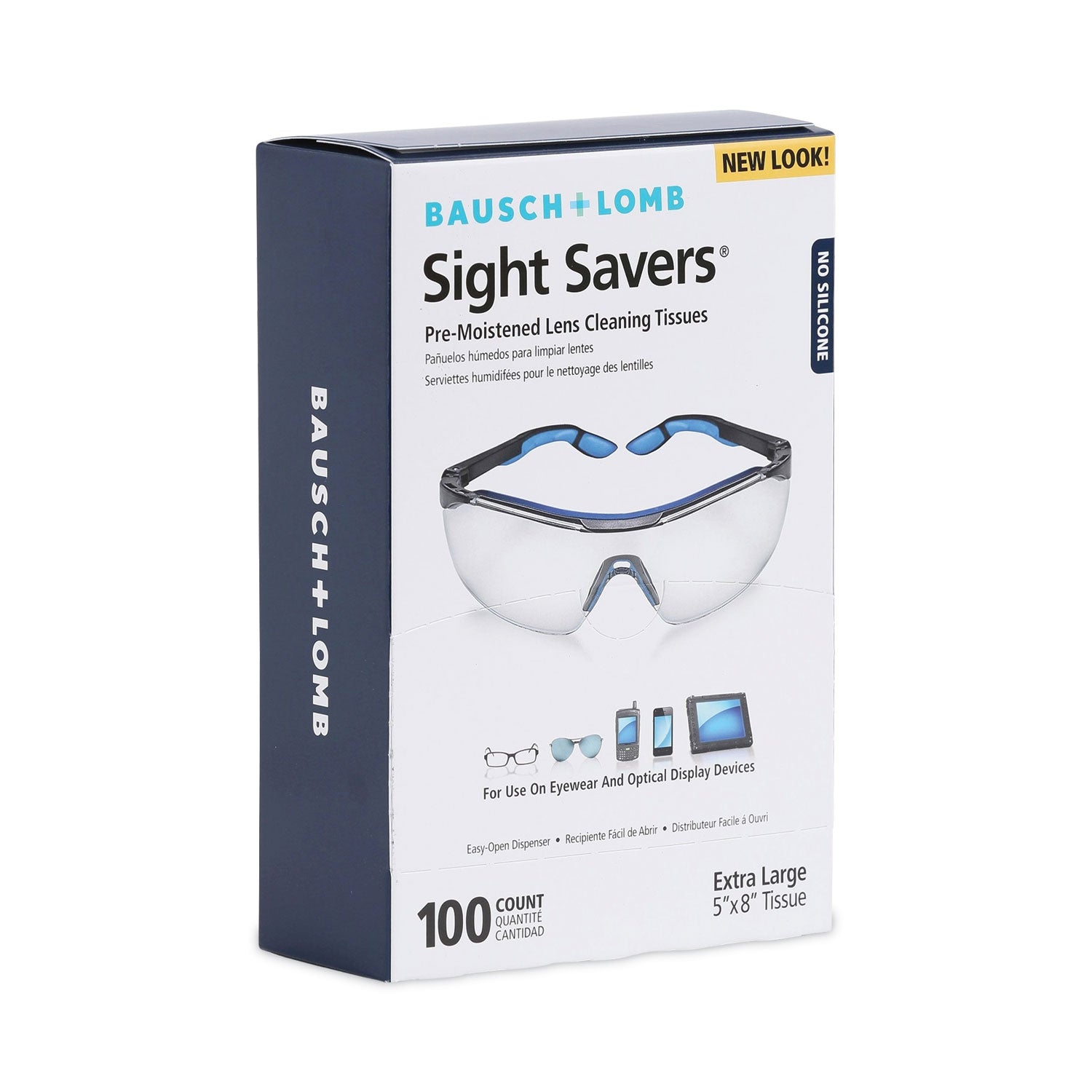 Bausch & Lomb Sight Savers Premoistened Lens Cleaning Tissues, 8 x 5, 100/Box