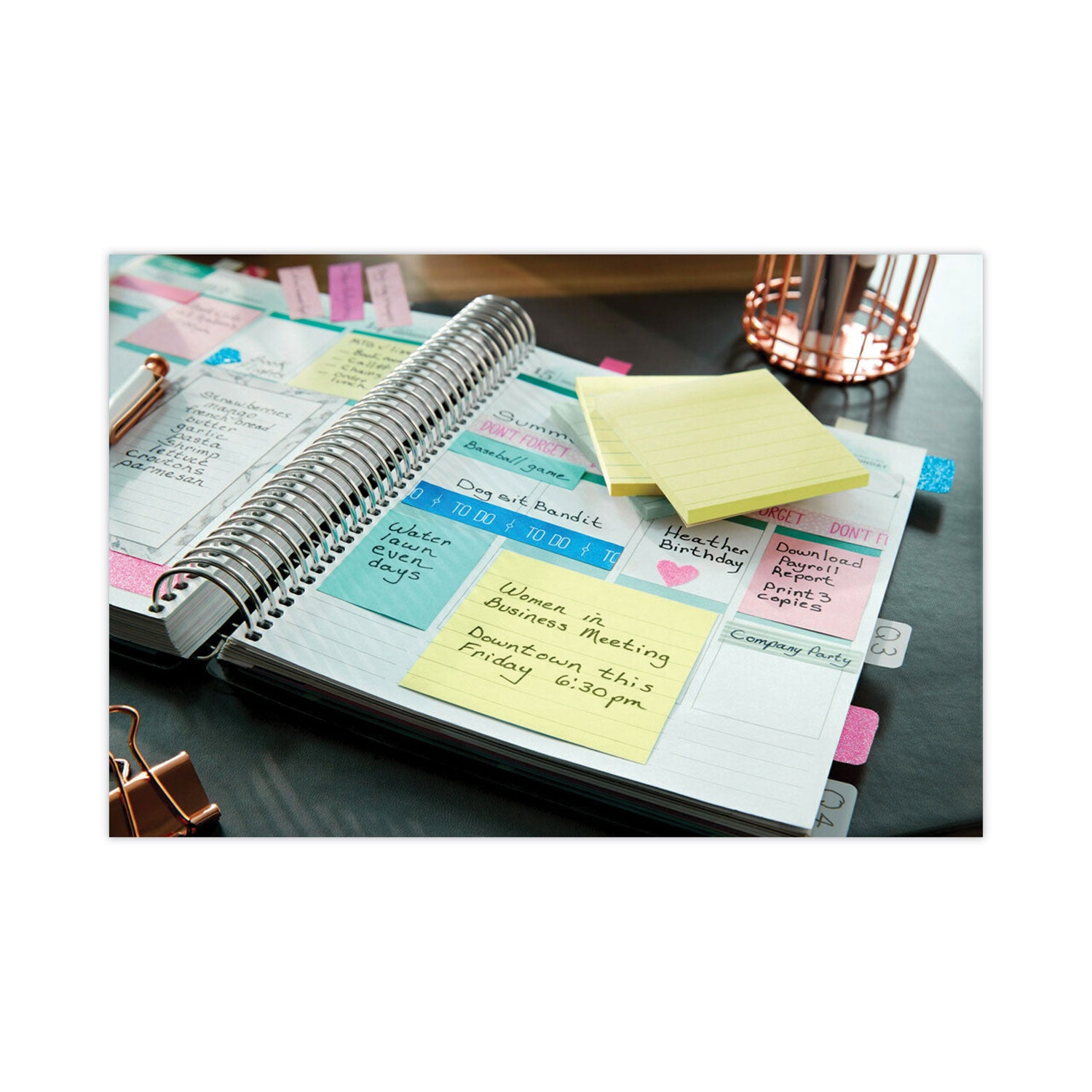 Post-it® Notes Original Pads in Canary Yellow, Note Ruled, 3" x 5", 100 Sheets/Pad, 12 Pads/Pack