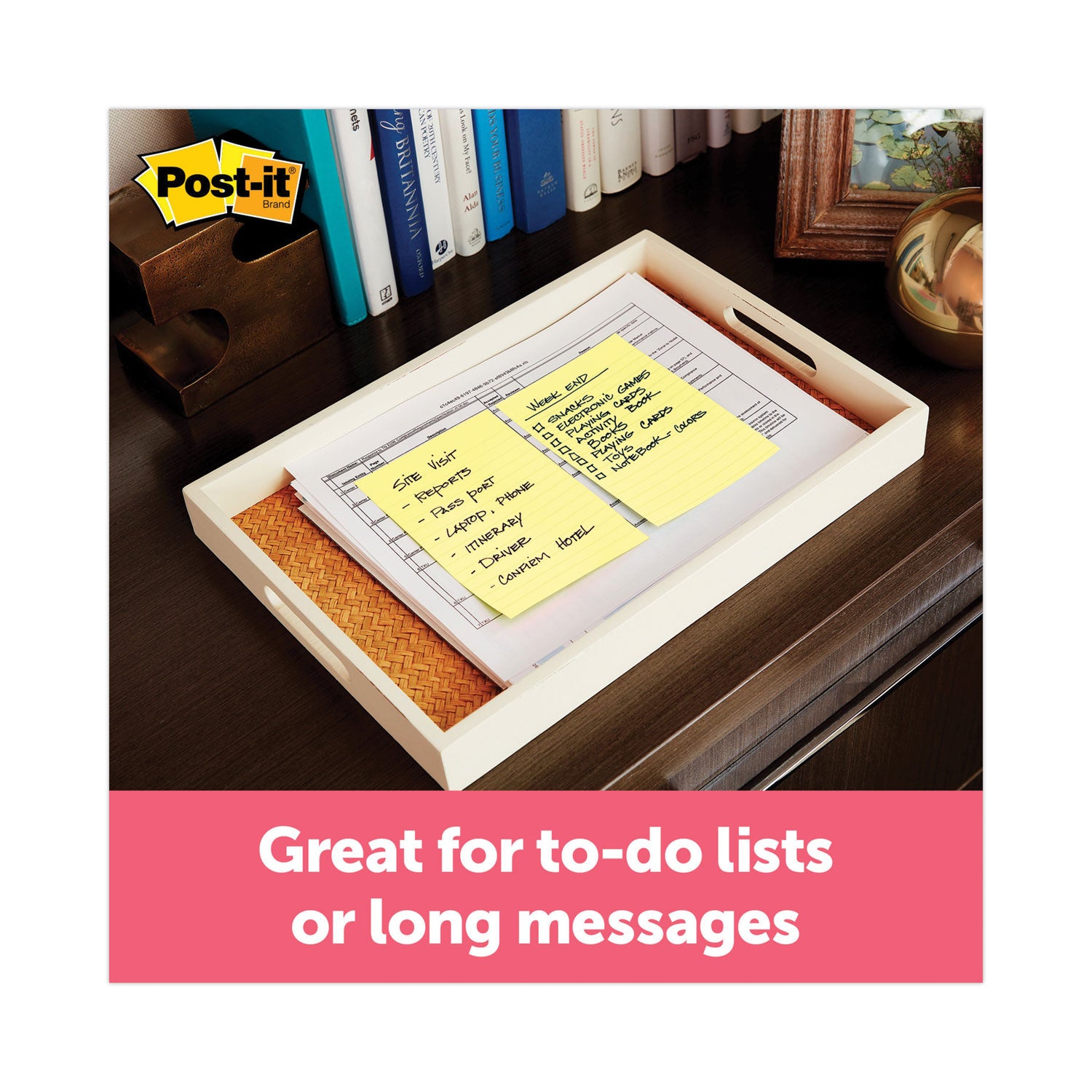 Post-it® Notes Original Pads in Canary Yellow, Note Ruled, 4" x 6", 100 Sheets/Pad, 12 Pads/Pack