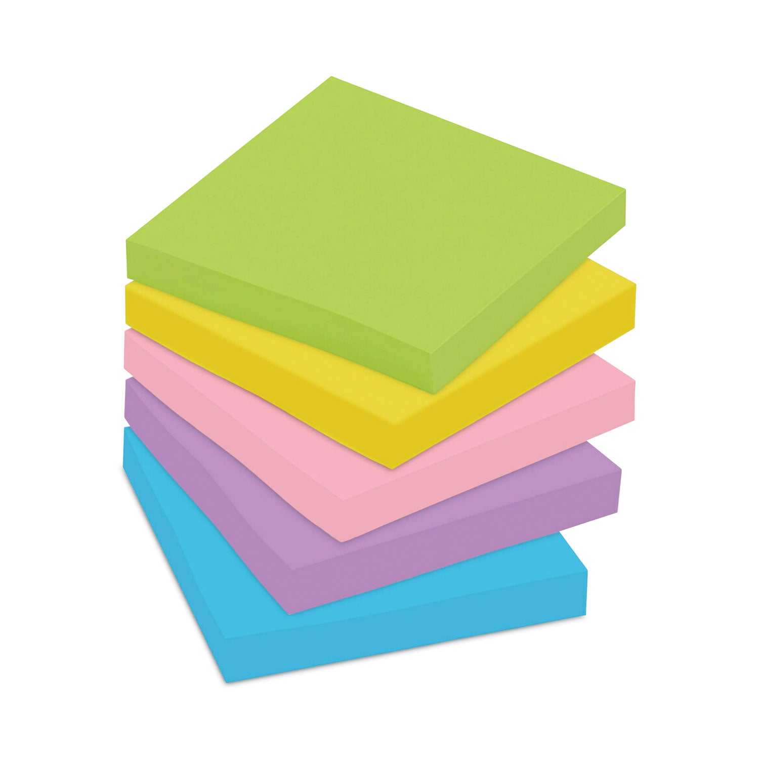 Post-it® Notes Original Pads in Floral Fantasy Collection Colors, 3" x 3", 100 Sheets/Pad, 5 Pads/Pack