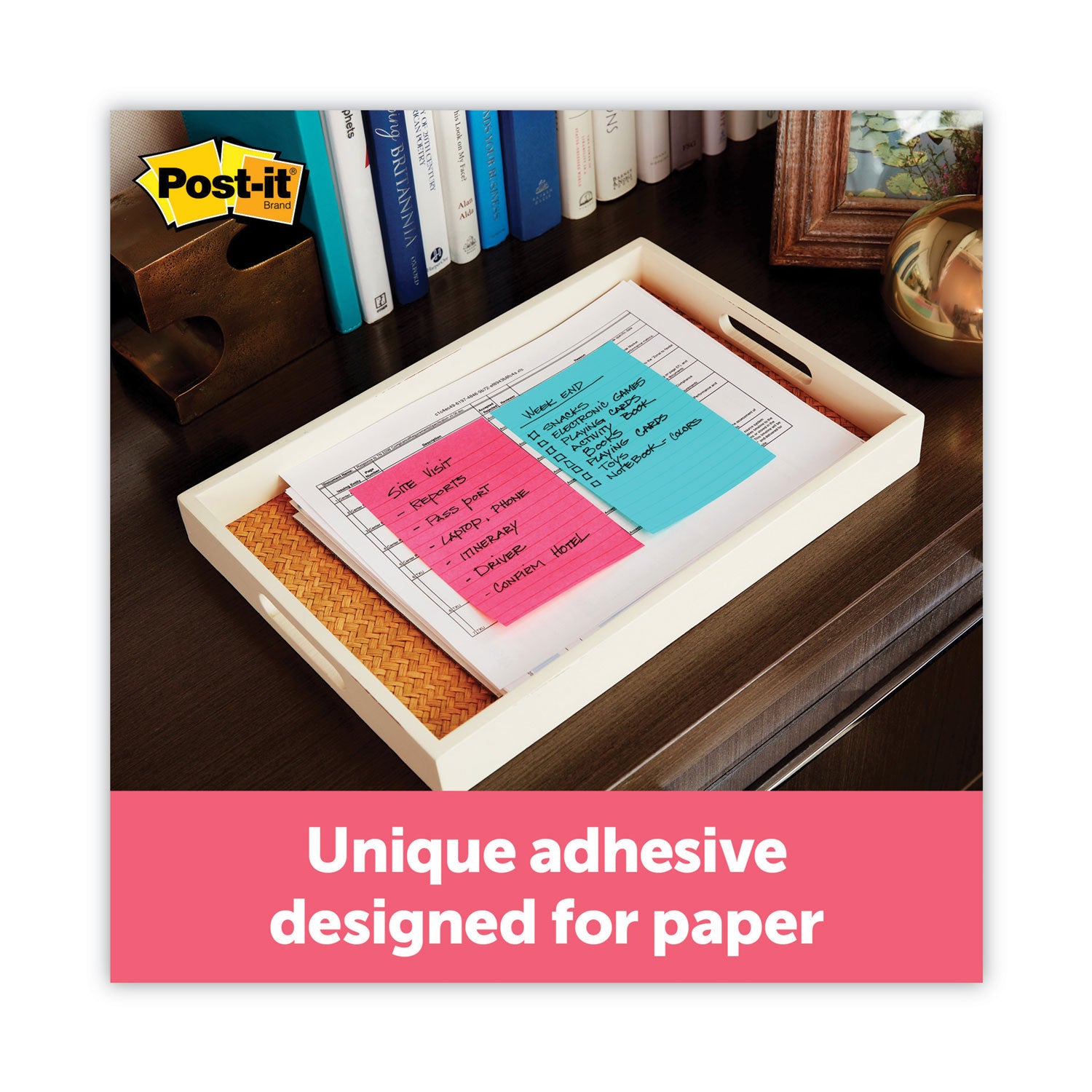 Post-it® Notes Original Pads in Poptimistic Collection Colors, Note Ruled, 4" x 6", 100 Sheets/Pad, 3 Pads/Pack