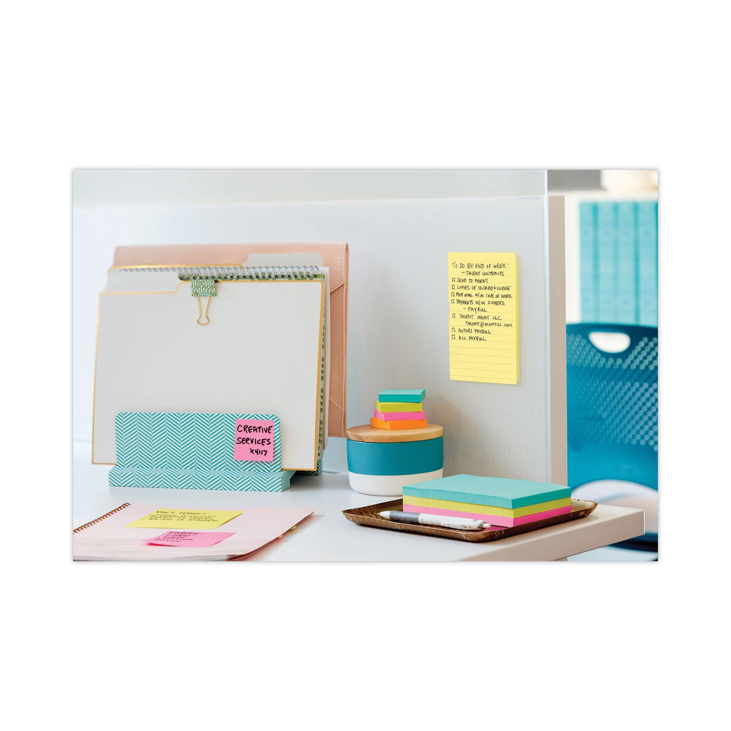 Post-it® Notes Original Pads in Canary Yellow, Note Ruled, 4" x 6", 100 Sheets/Pad, 5 Pads/Pack