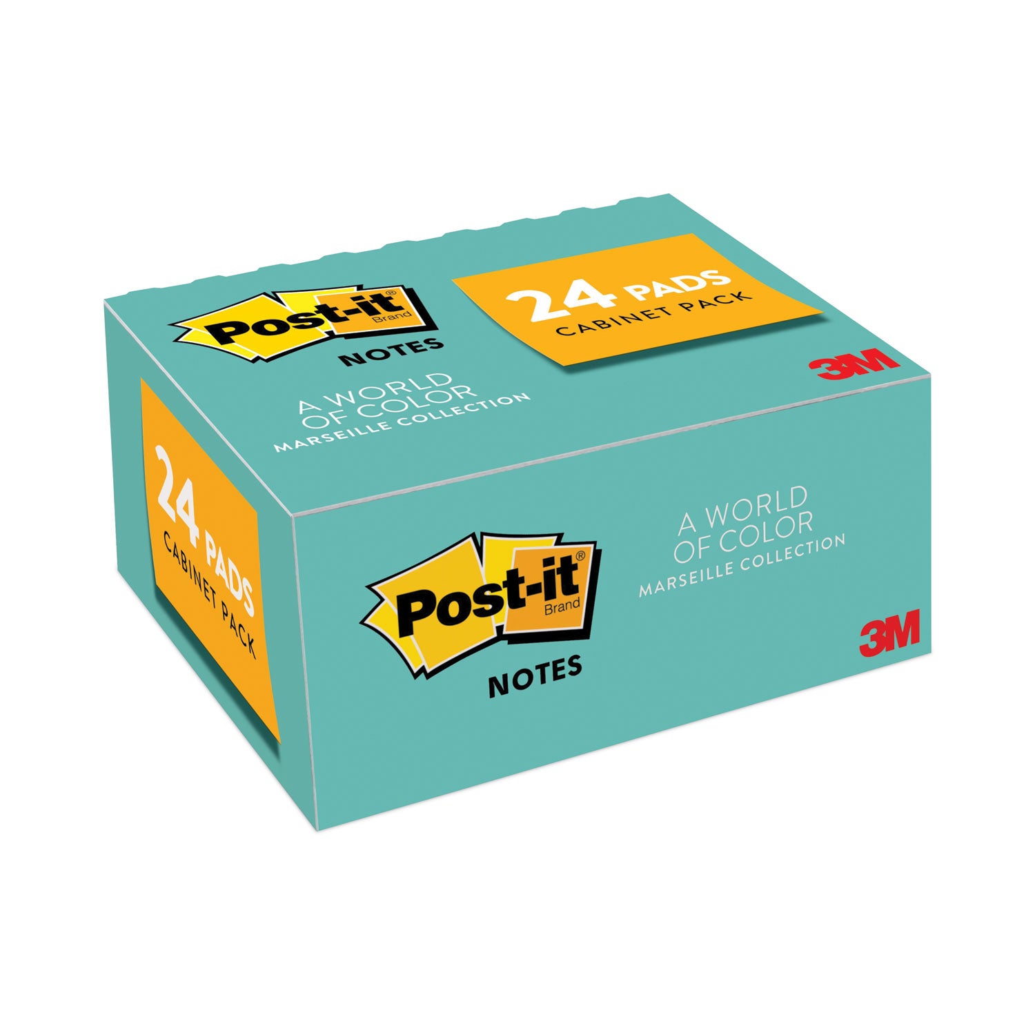 Post-it® Notes Original Pads in Beachside Cafe Collection Colors, Value Pack, 1.38" x 1.88", 100 Sheets/Pad, 24 Pads/Pack