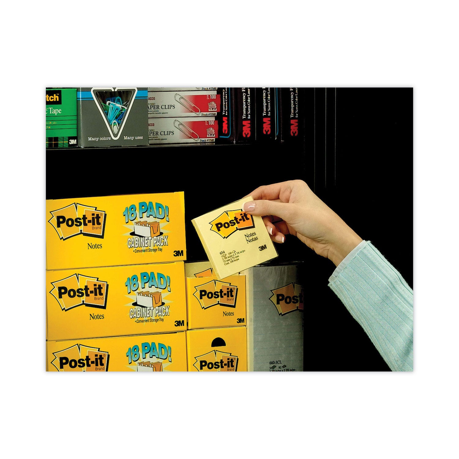 Post-it® Notes Original Pads in Canary Yellow, Cabinet Pack, 3" x 3", 90 Sheets/Pad, 18 Pads/Pack