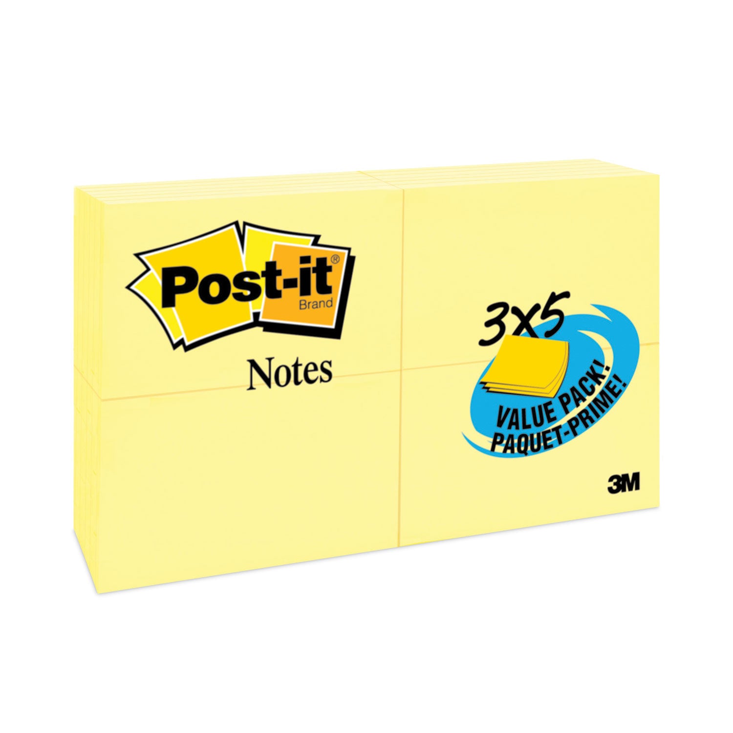 Original Pads in Canary Yellow, Value Pack, 3" x 5", 100 Sheets/Pad, 24 Pads/Pack