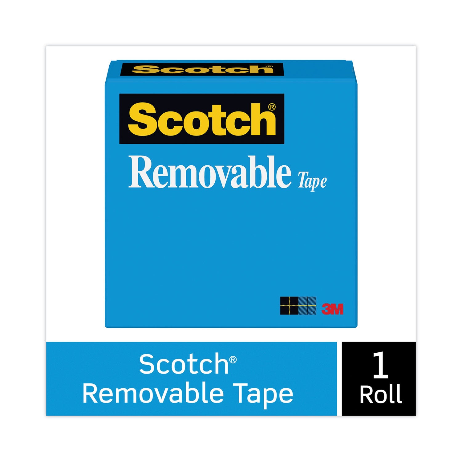 Scotch® Removable Tape, 1" Core, 0.75" x 36 yds, Transparent