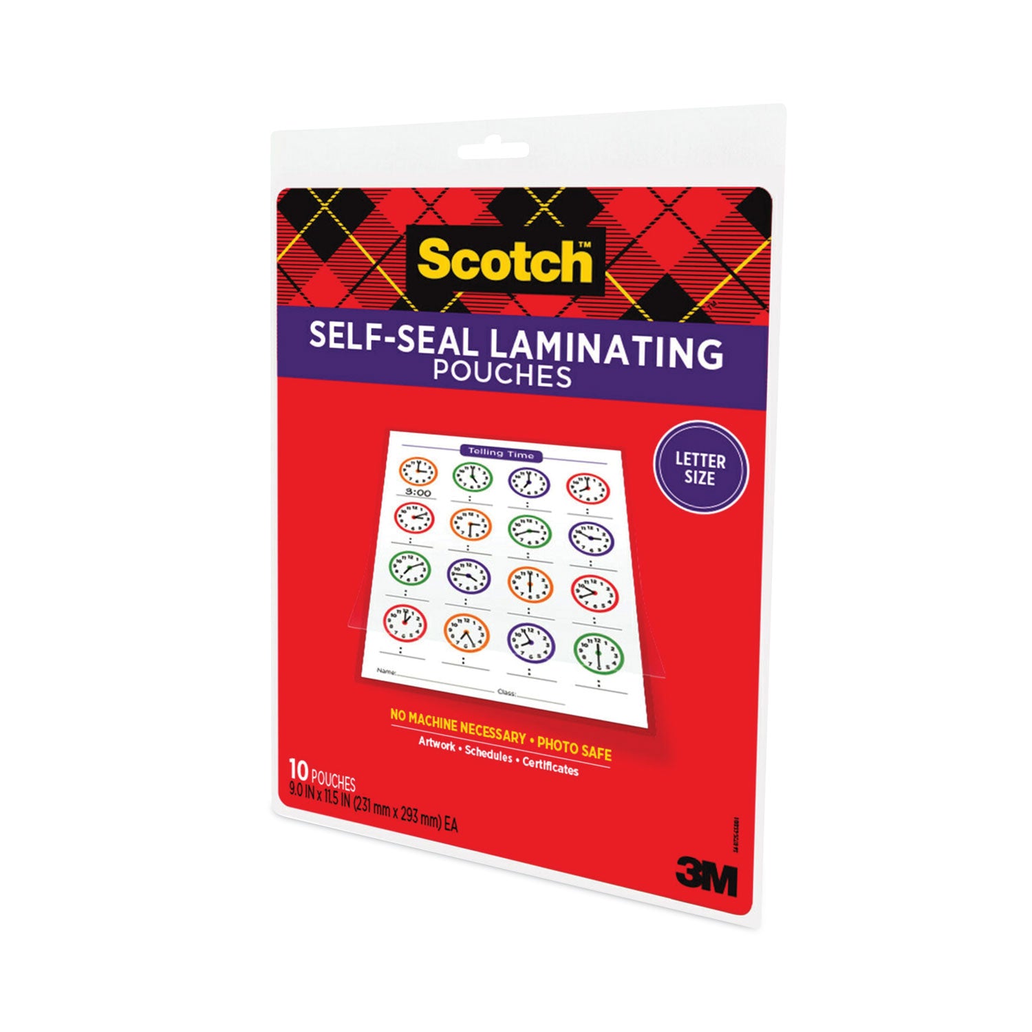 Self-Sealing Laminating Pouches, 9.5 mil, 9 x 11.5, Gloss Clear, 10/Pack Scotch™ Flipcost