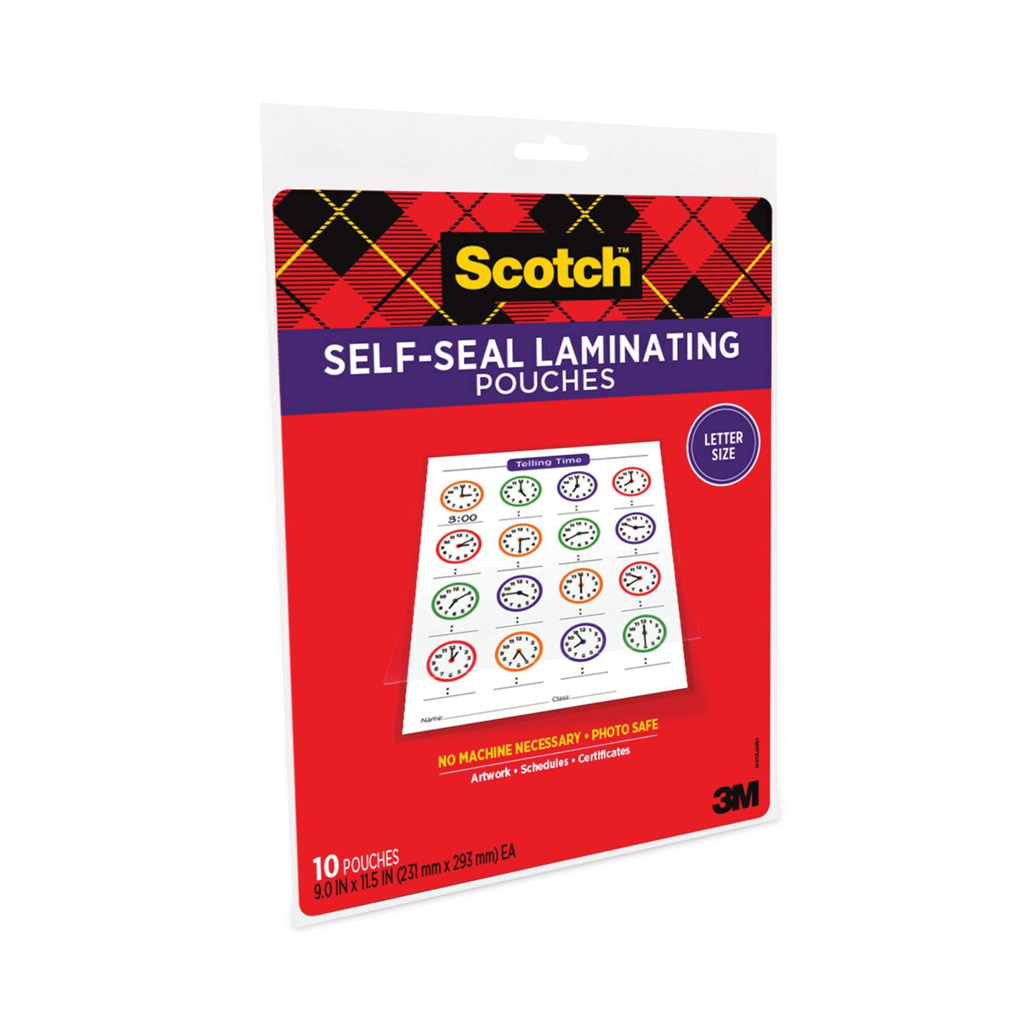 Self-Sealing Laminating Pouches, 9.5 mil, 9 x 11.5, Gloss Clear, 10/Pack Scotch™ Flipcost