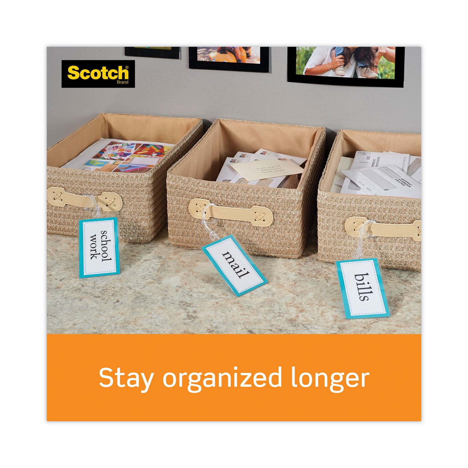 Scotch™ Self-Sealing Laminating Pouches, 9.5 mil, 3.88" x 2.44", Gloss Clear, 25/Pack