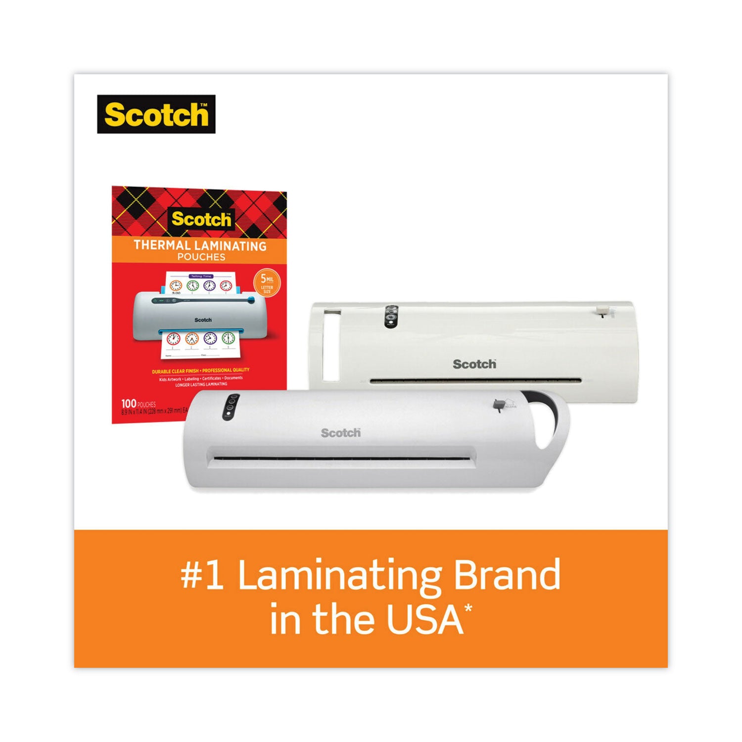 Scotch™ Laminating Pouches, 3 mil, 9" x 11.5", Gloss Clear, 100/Pack