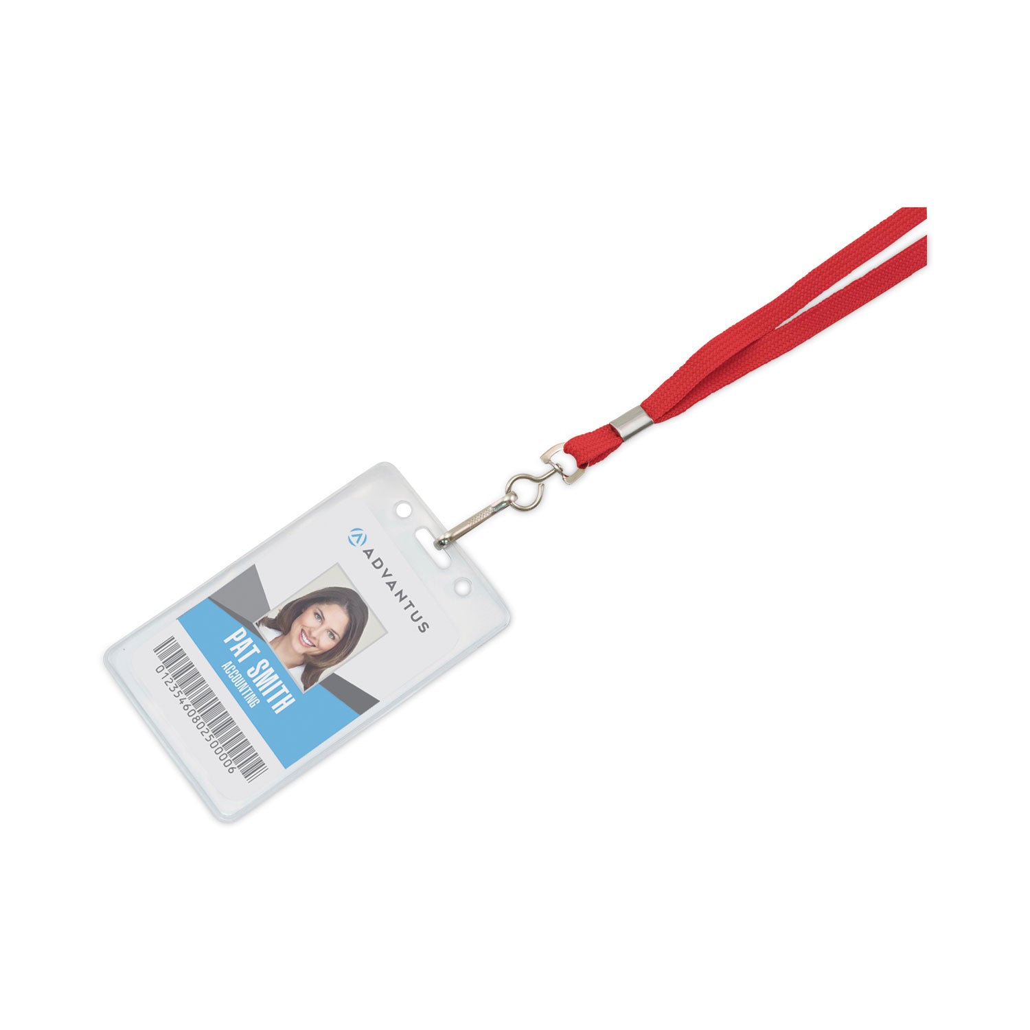 Advantus Deluxe Lanyards, Metal J-Hook Fastener, 36" Long, Red, 24/Box