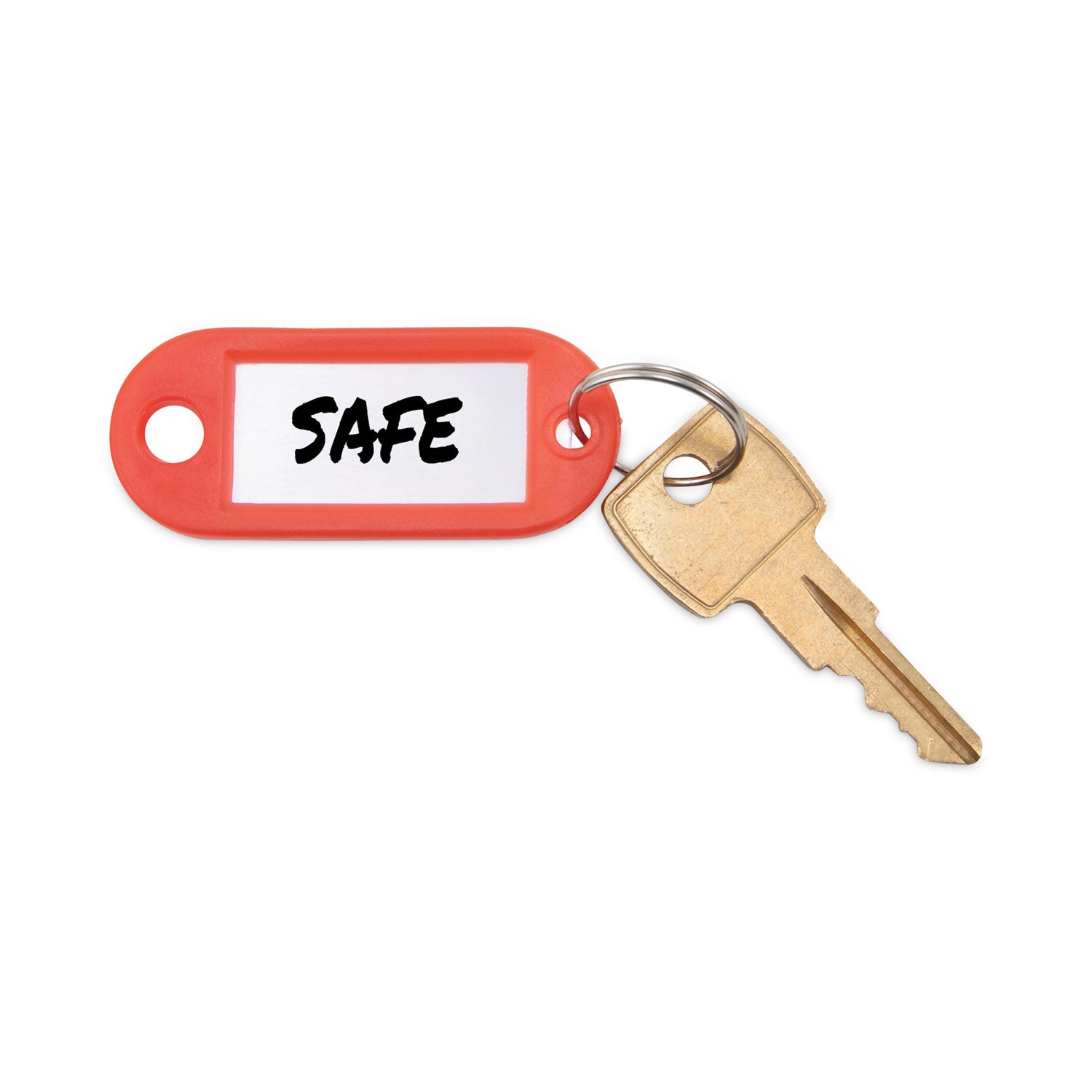 Advantus Key Tags Label Window, 0.88 x 0.19 x 2, Red, 6/Pack