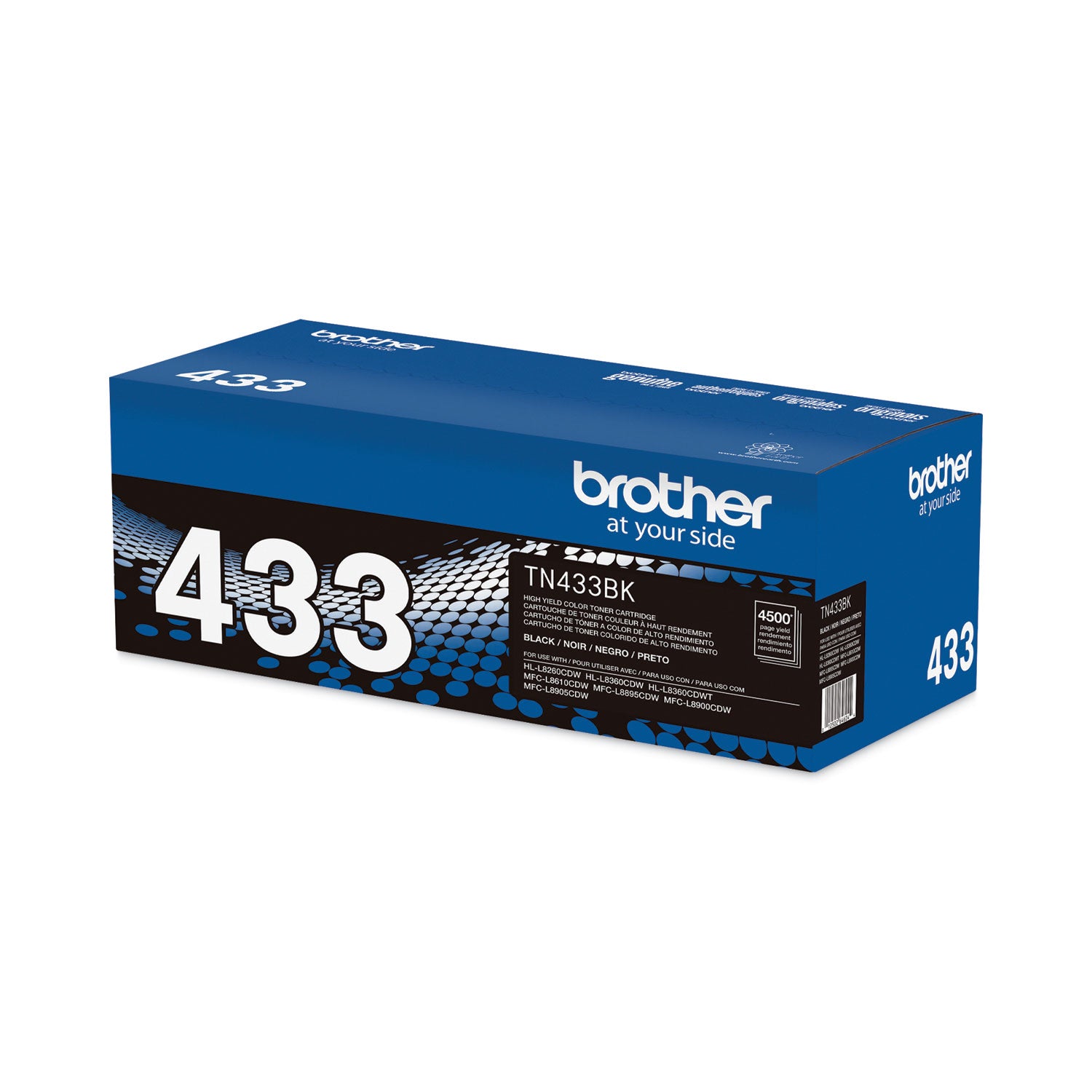 Brother TN433BK High-Yield Toner, 4,500 Page-Yield, Black