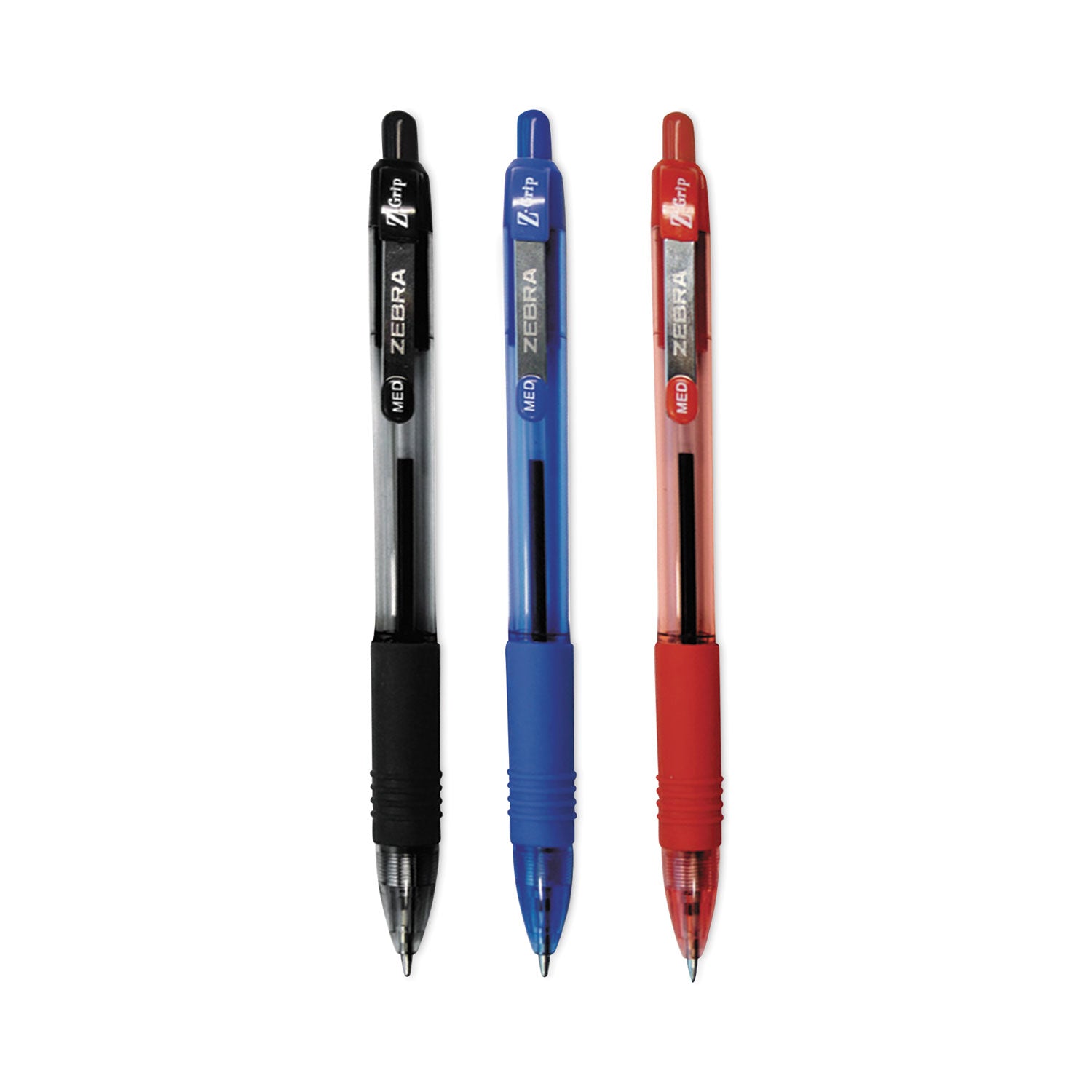 Zebra® Z-Grip Ballpoint Pen, Retractable, Medium 1 mm, Assorted Ink and Barrel Colors, 48/Pack