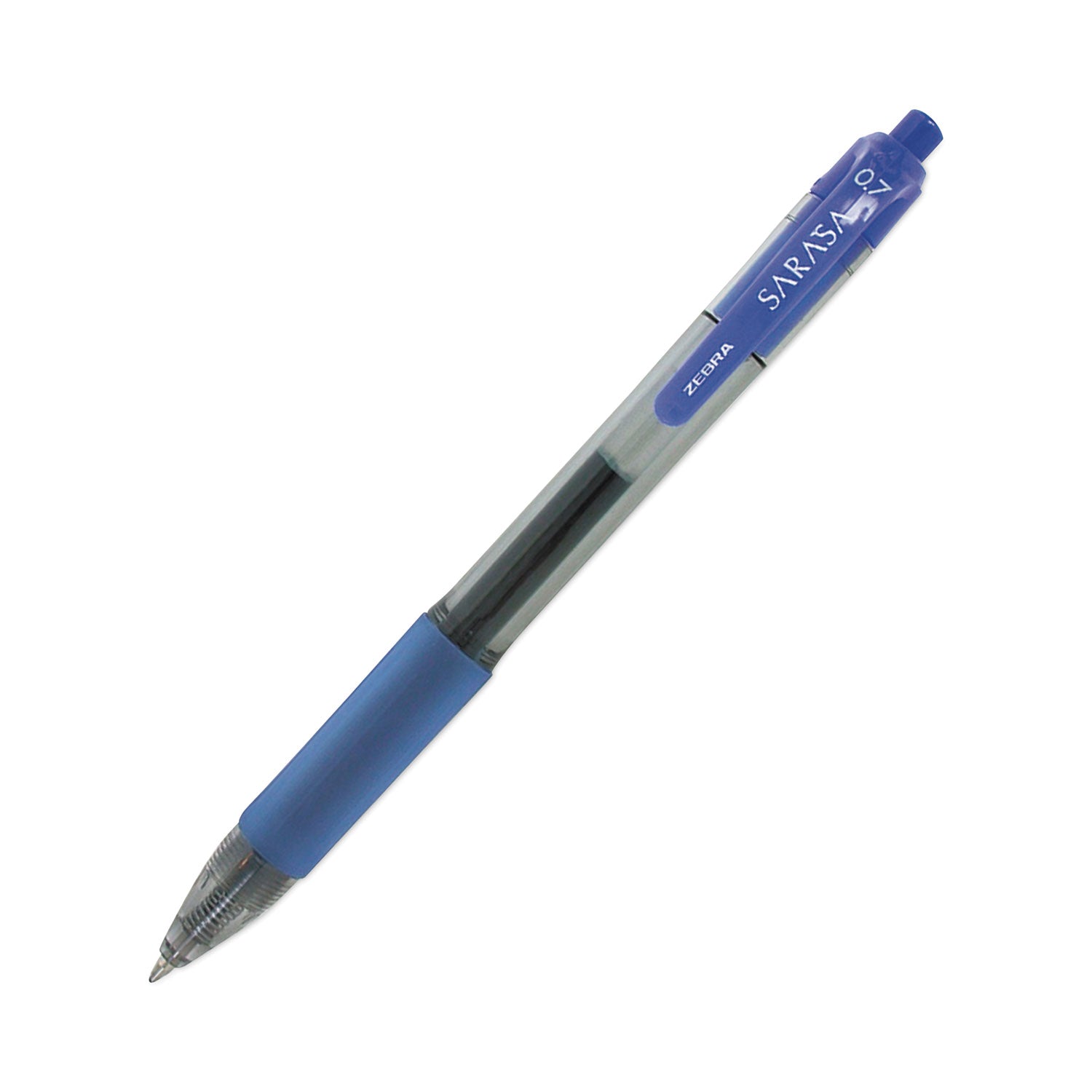 Zebra® Sarasa Dry Gel X20 Gel Pen, Retractable, Medium 0.7 mm, Blue Ink, Clear/Blue Barrel, 36/Pack