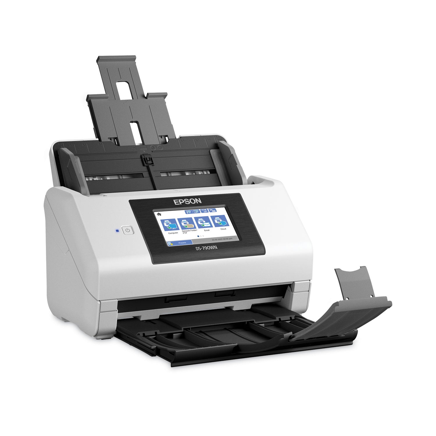 Epson® DS-790WN Wireless Network Color Document Scanner, 600 dpi Optical Resolution, 100-Sheet Duplex Auto Document Feeder