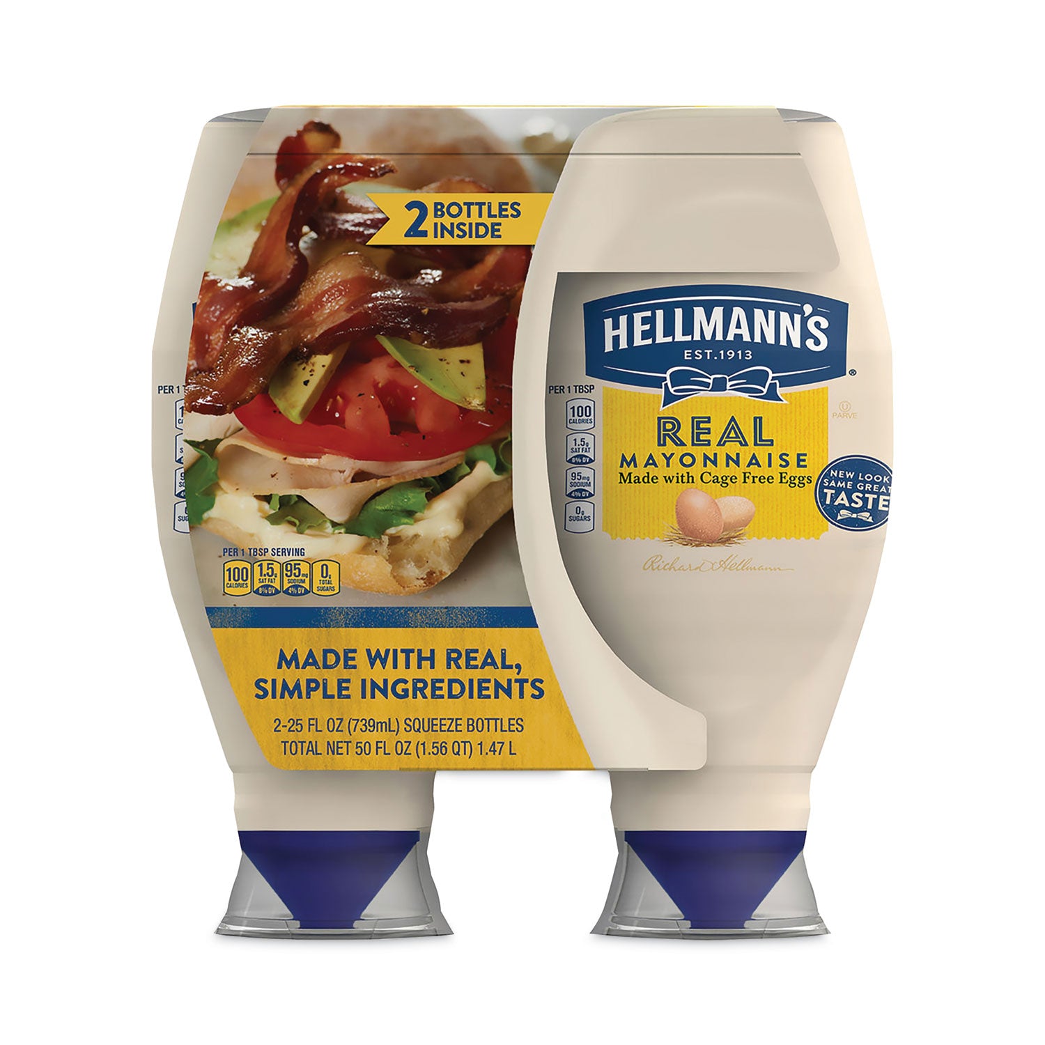 Hellmann's® Real Mayonnaise, 25 oz Bottle, 2/Pack