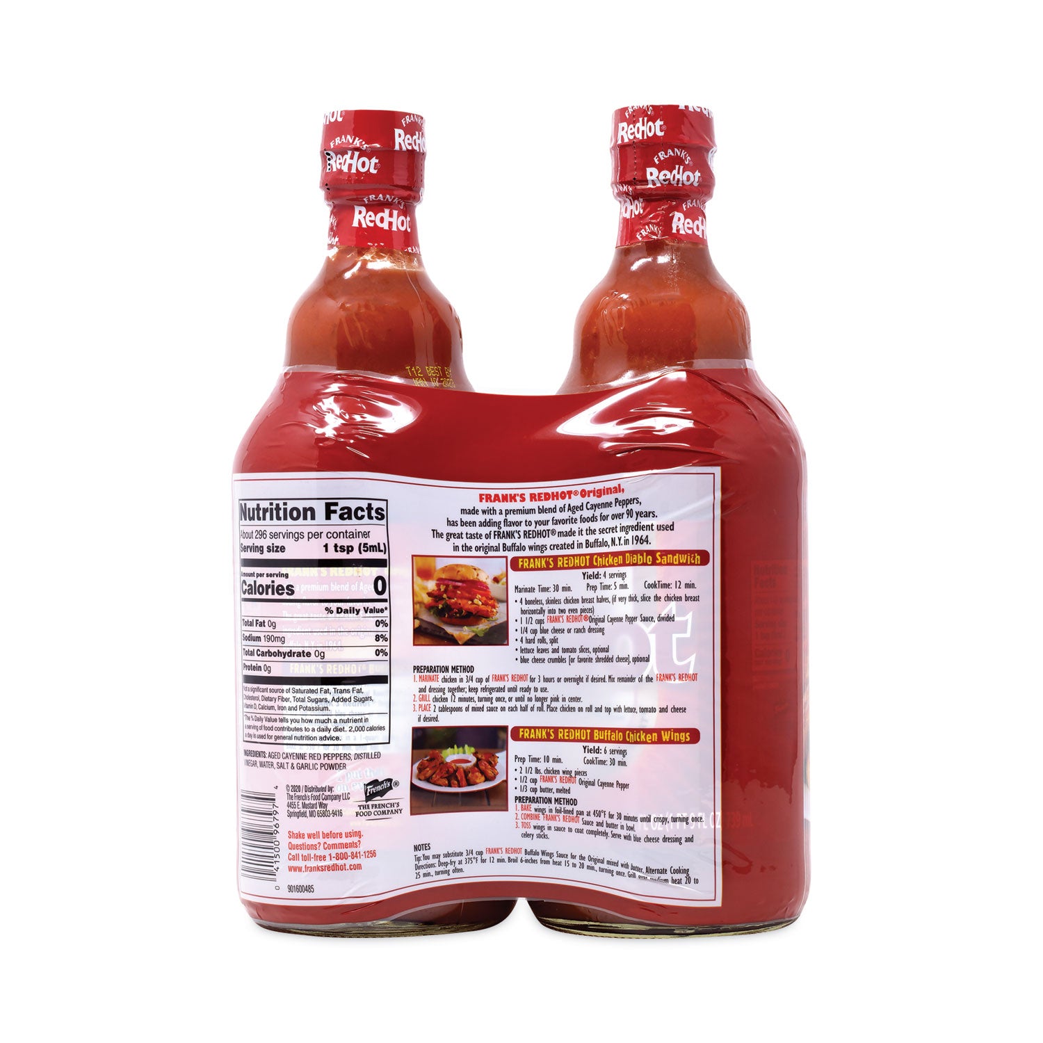 Frank's RedHot® Original Hot Sauce, 25 oz Bottle, 2/Pack