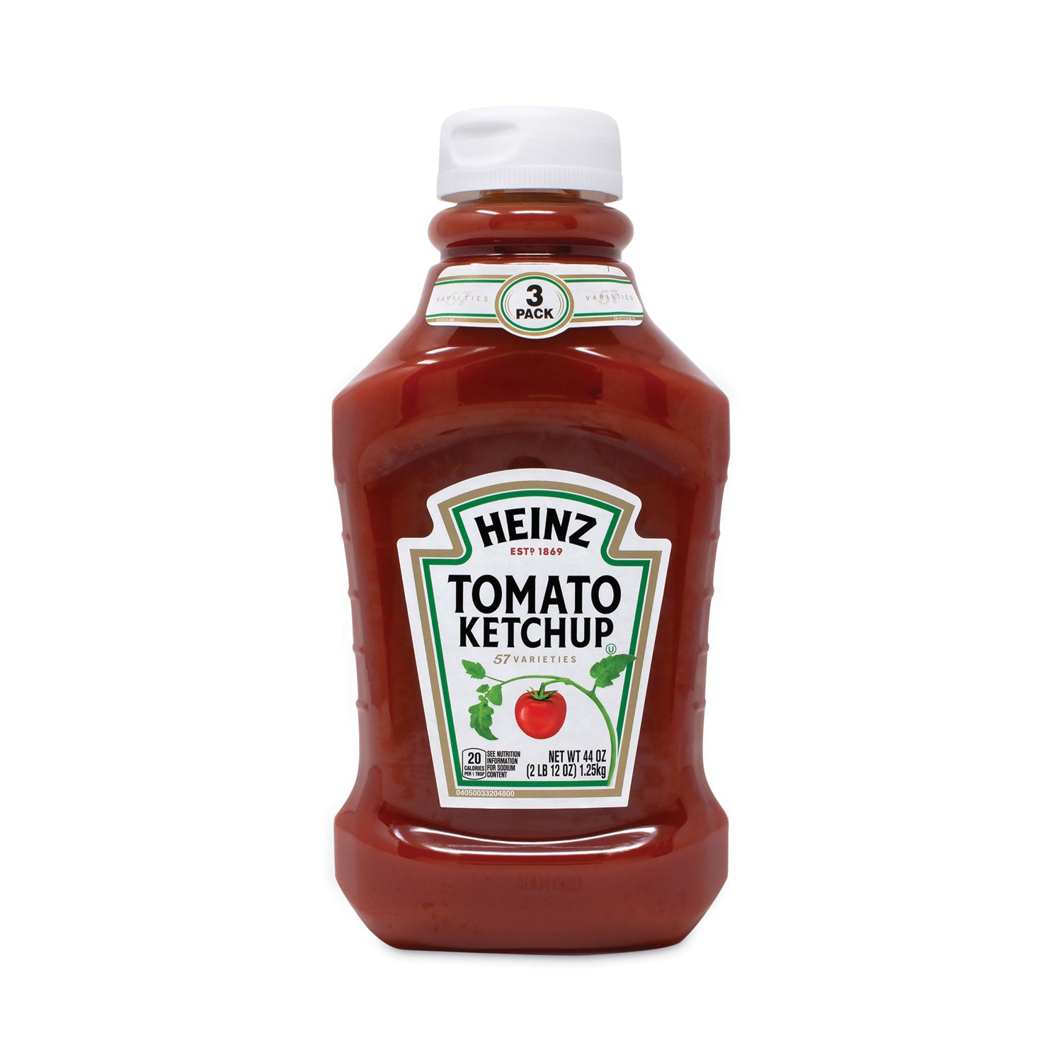 Heinz Tomato Ketchup Squeeze Bottle, 44 oz Bottle, 3/Pack