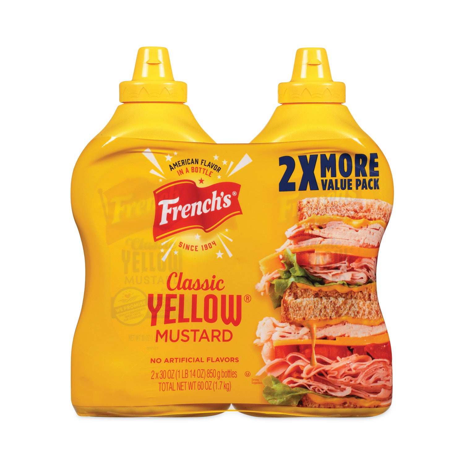 French's® Classic Yellow Mustard, 30 oz Bottle, 2/Pack