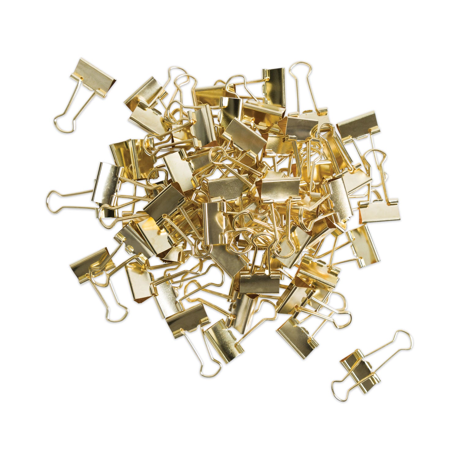 U Brands Binder Clips, Small, Gold, 72/Pack