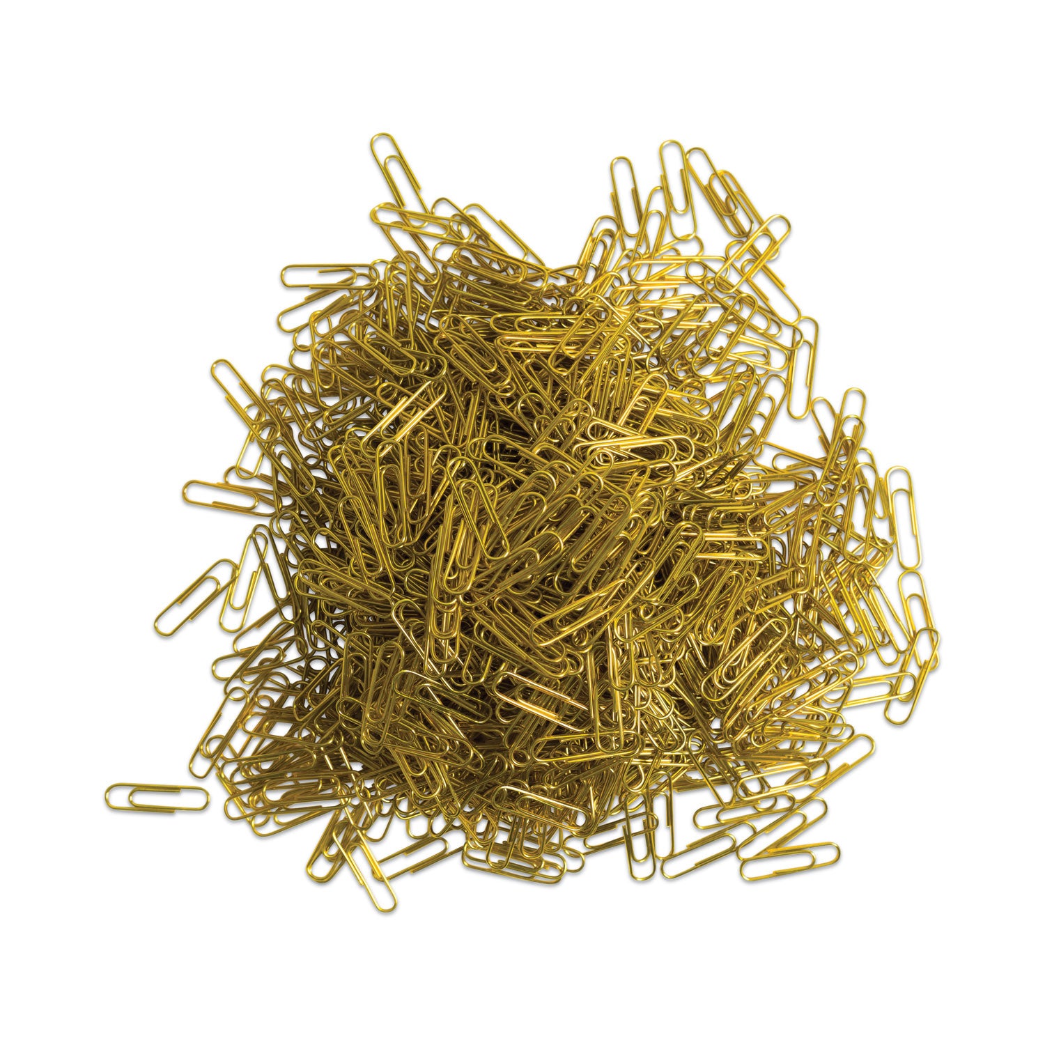 U Brands Paper Clips, Medium, Vinyl-Coated, Gold, 200 Clips/Box, 5 Boxes/Pack