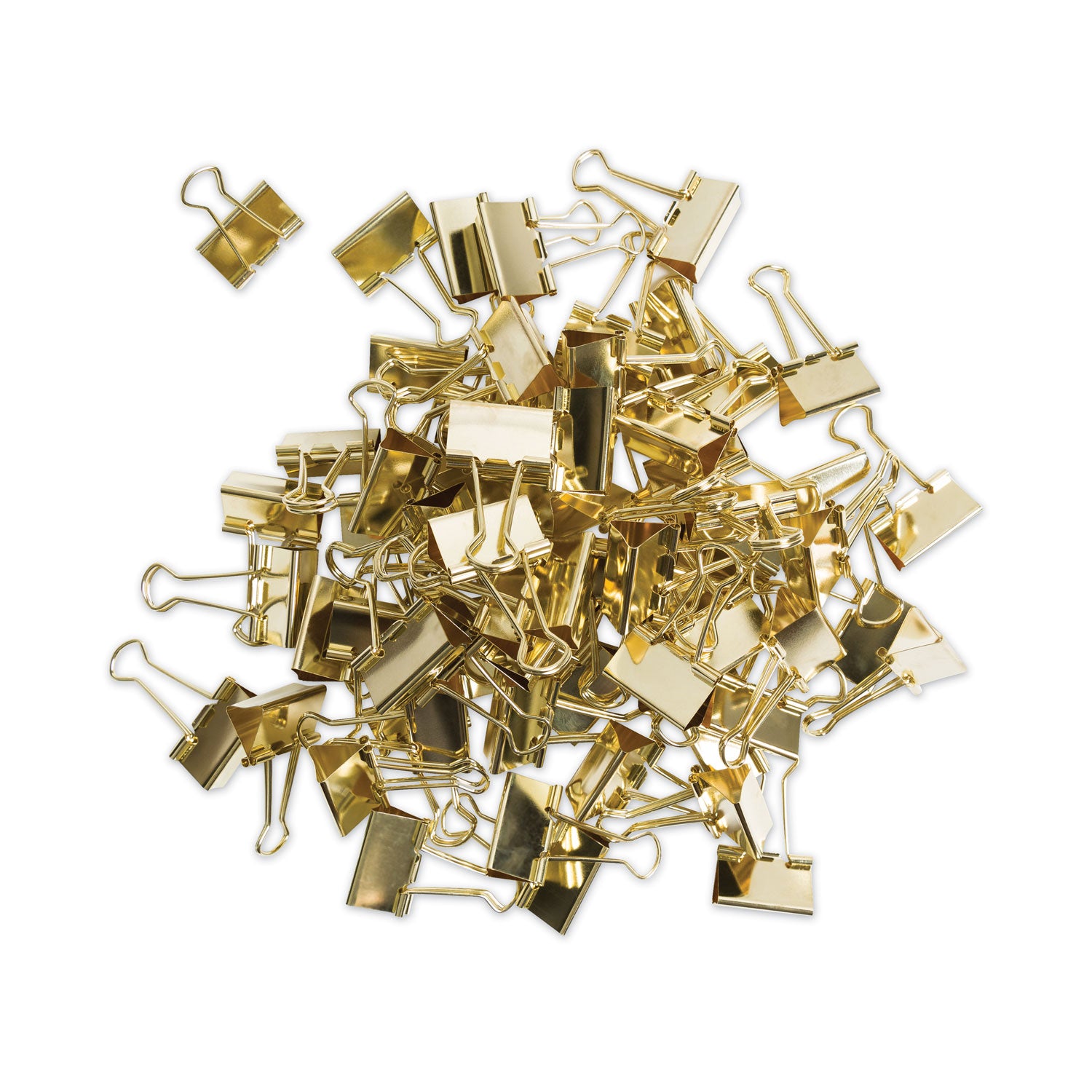 U Brands Binder Clips, Medium, Gold, 72/Pack