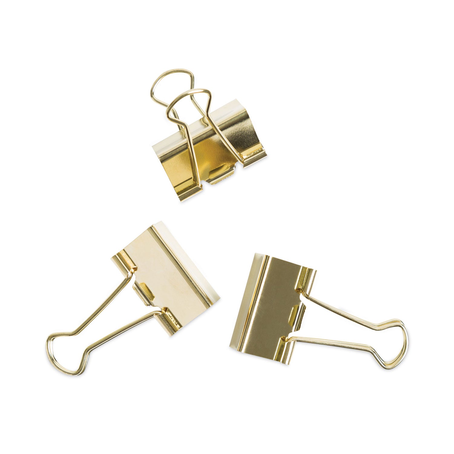 U Brands Binder Clips, Medium, Gold, 72/Pack