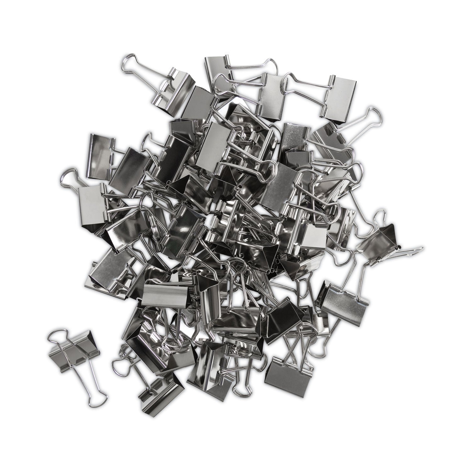 U Brands Binder Clips, Medium, Silver, 72/Pack