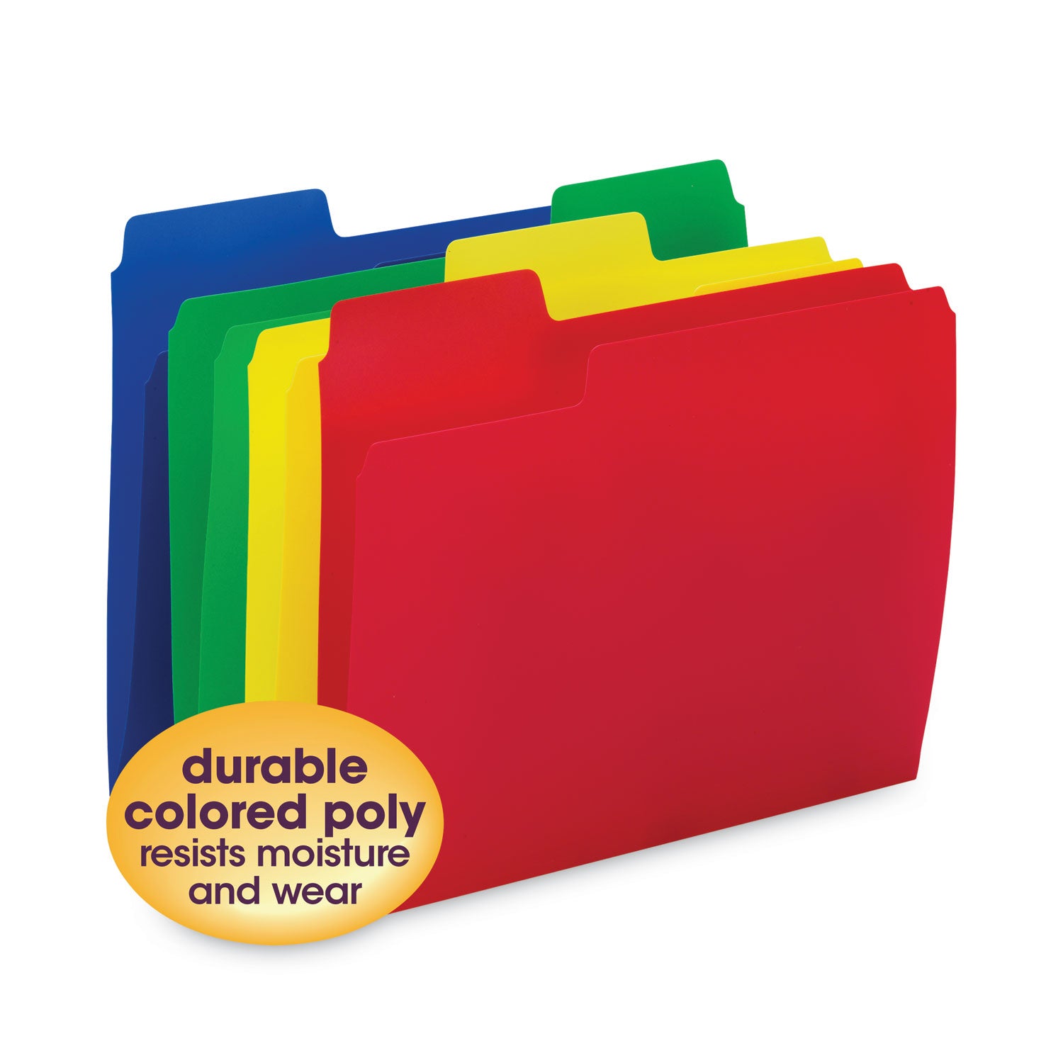 Smead™ SuperTab Top Tab File Folders, 1/3-Cut Tabs: Assorted, Letter Size, 0.75" Expansion, Polypropylene, 12/Pack