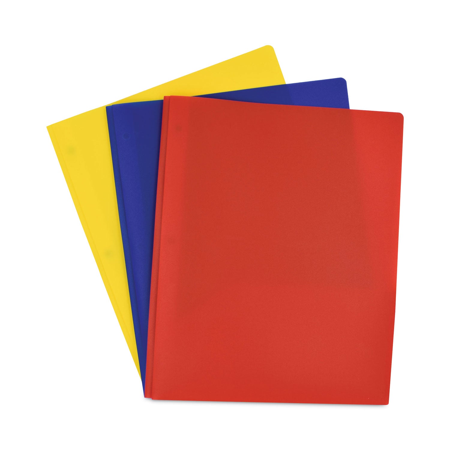 Smead™ Poly Two-Pocket Folder with Fasteners, 130-Sheet Capacity, 11 x 8.5, Assorted, 6/Pack