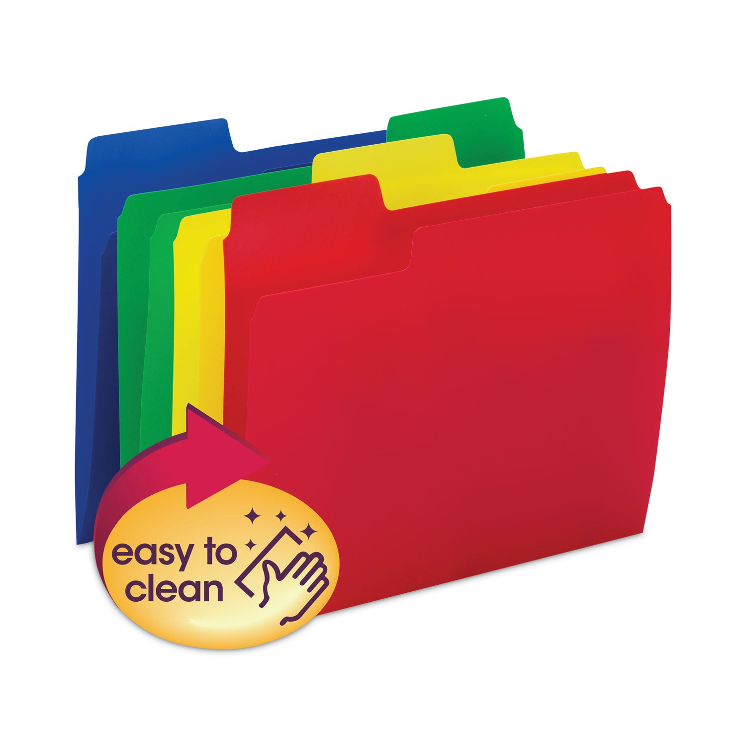 Smead™ SuperTab Top Tab File Folders, 1/3-Cut Tabs: Assorted, Letter Size, 0.75" Expansion, Polypropylene, 12/Pack