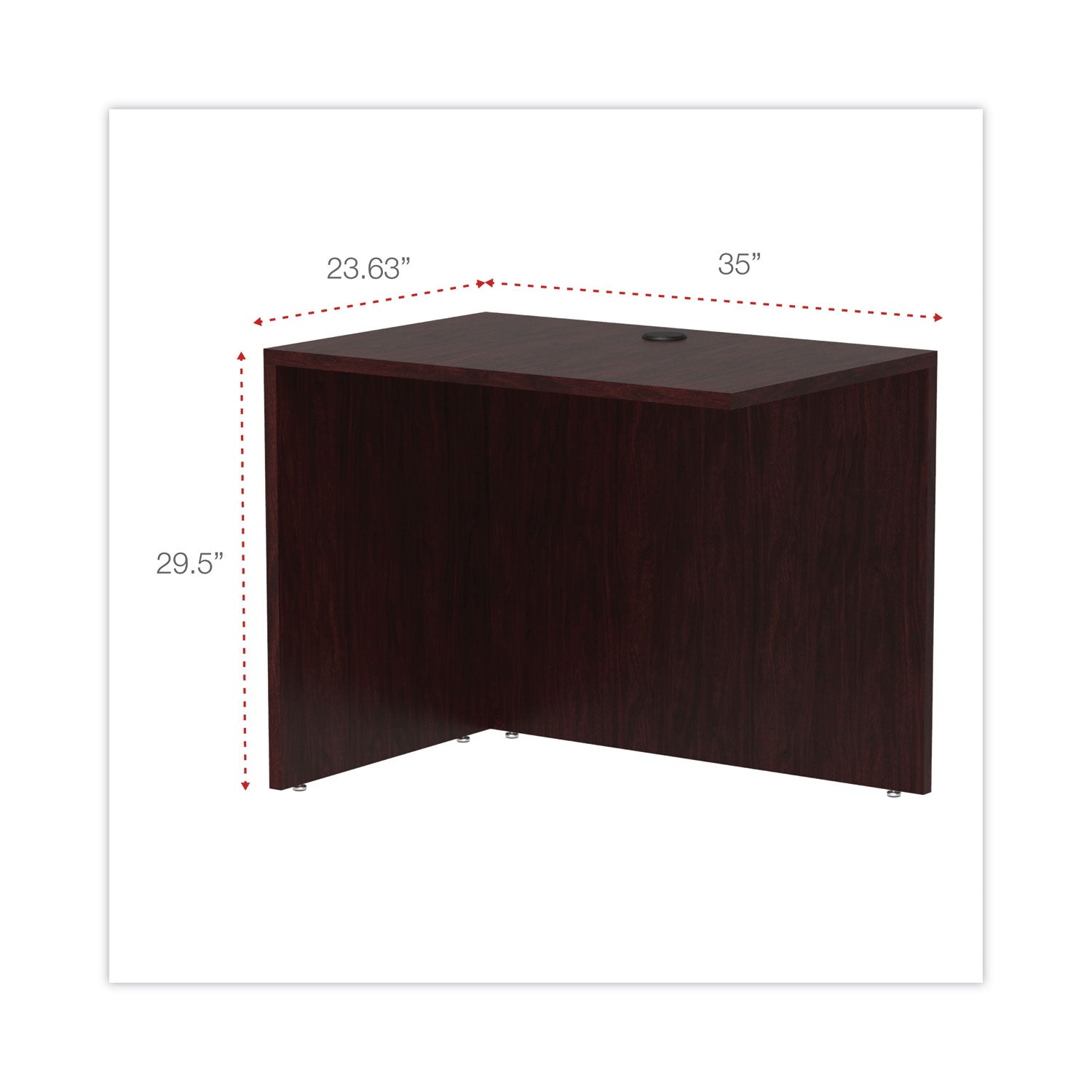 Alera® Alera Valencia Series Reversible Return/Bridge Shell, 35w x 23.63d x 29.5h, Mahogany